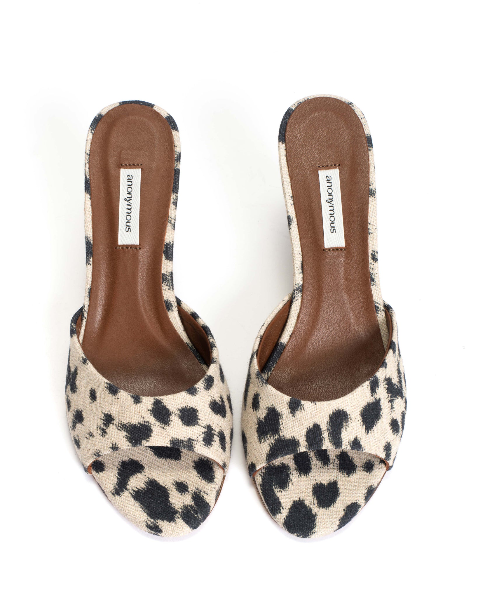 Gwen 75 wedge Natural cotton-linen Leopard - Anonymous Copenhagen