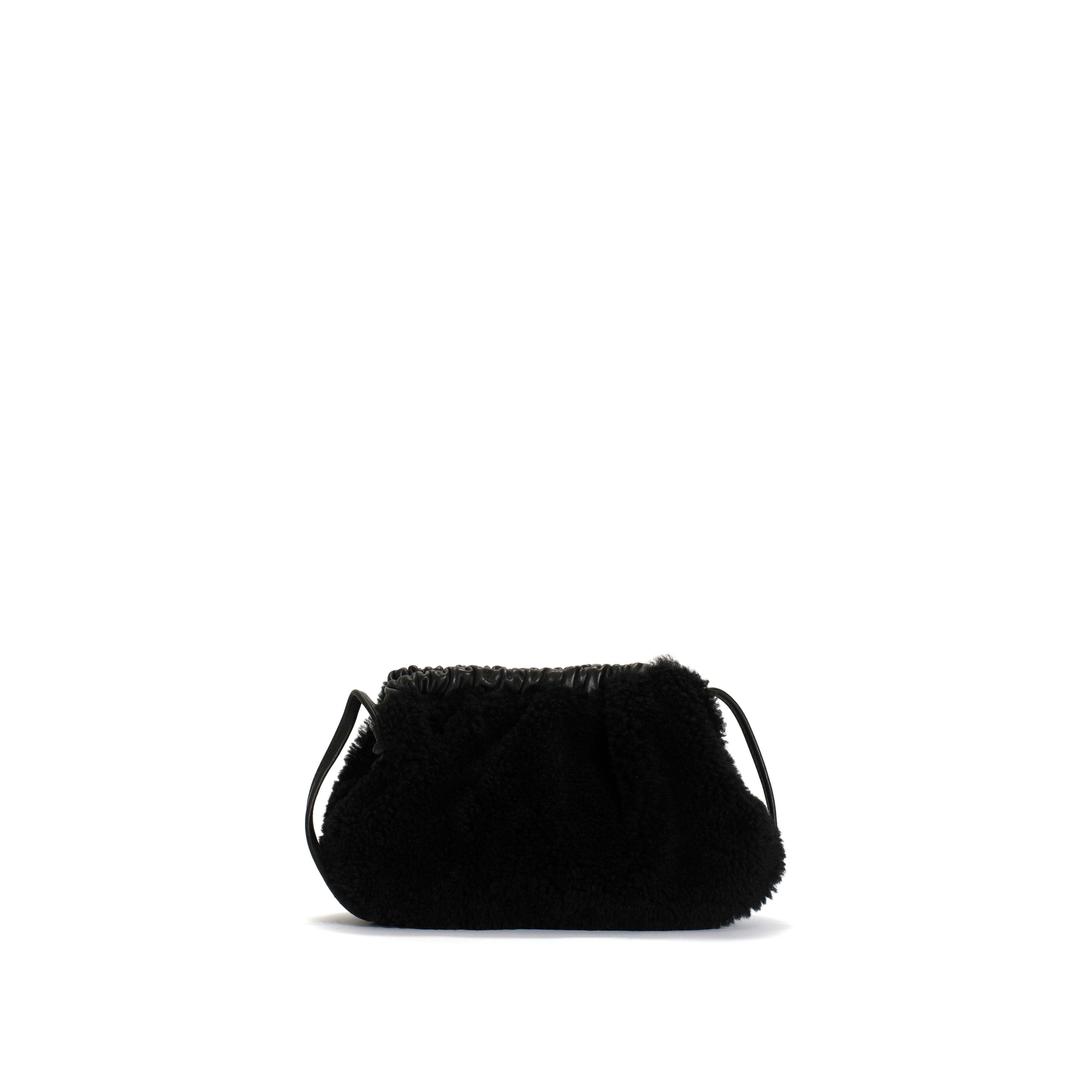 Hally petite cloud bag Lamb shearling & shiny lamb