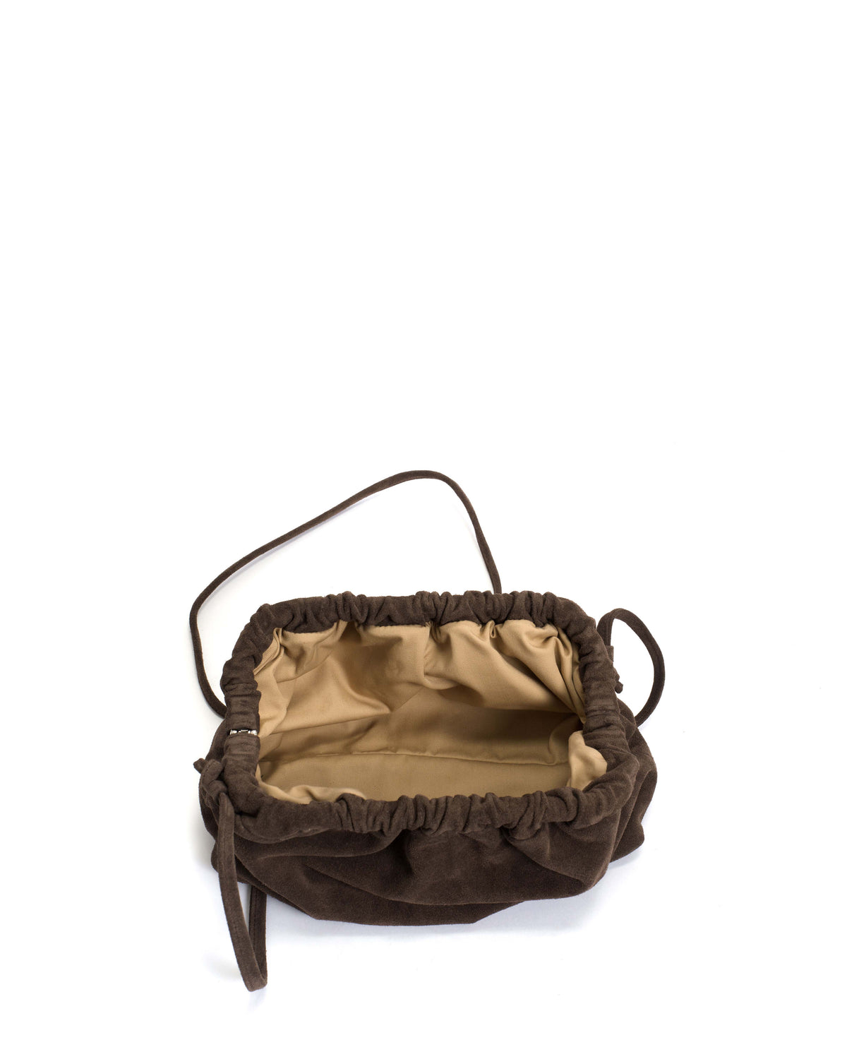 Hally classic cloud bag Calf suede Coffee brown