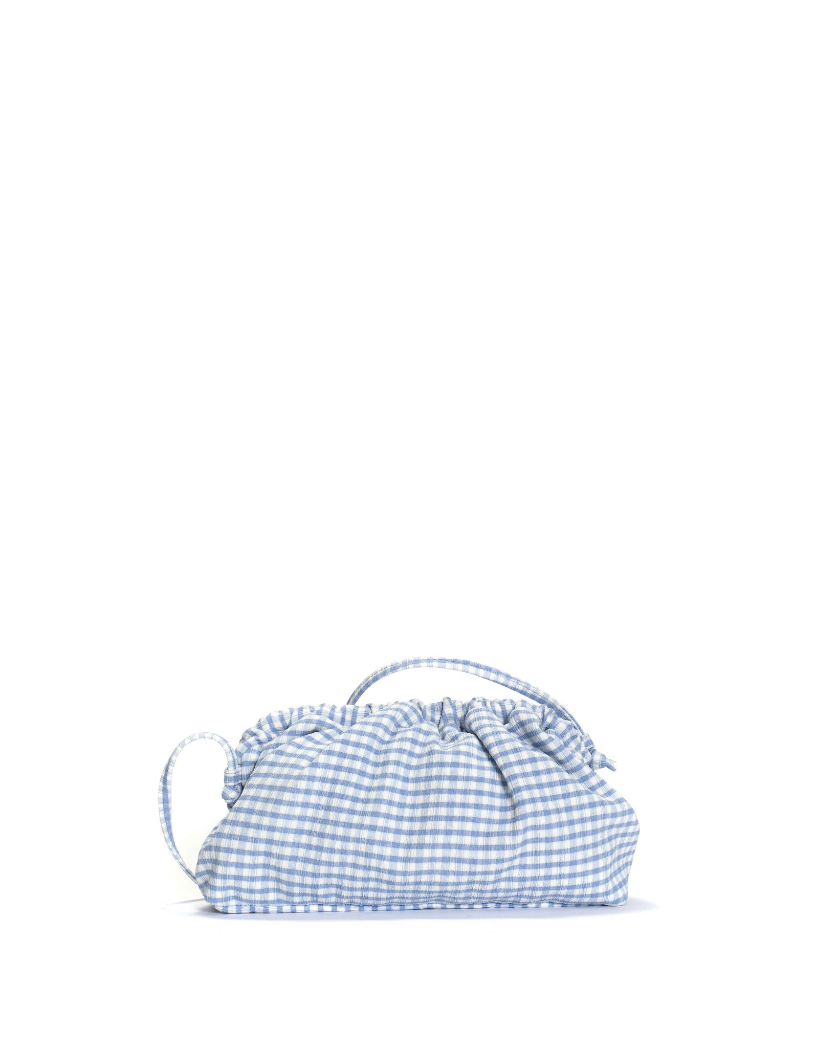 Hally grand cloud bag Pleated gingham Bubble blue - Anonymous Copenhagen