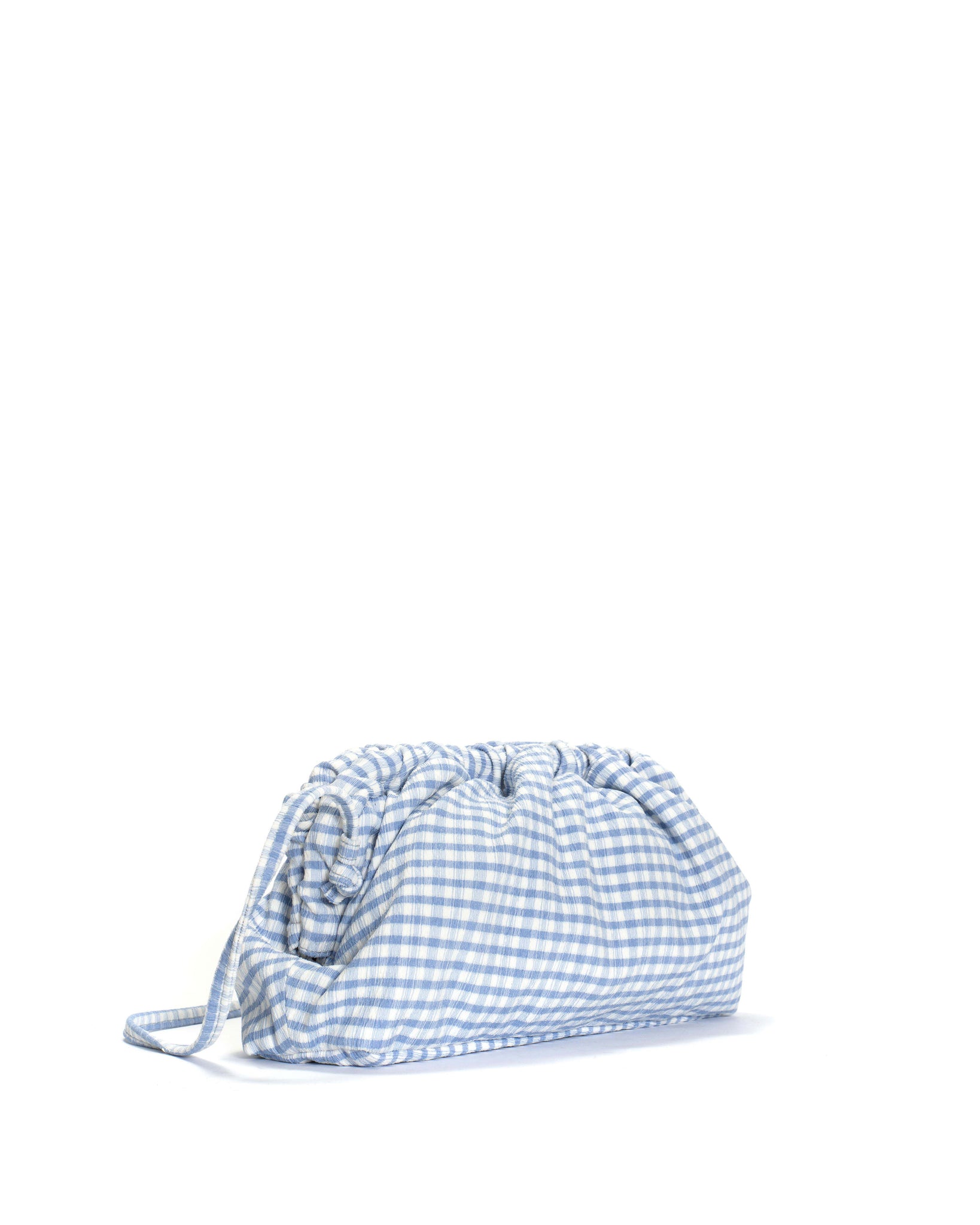 Hally grand cloud bag Pleated gingham Bubble blue - Anonymous Copenhagen