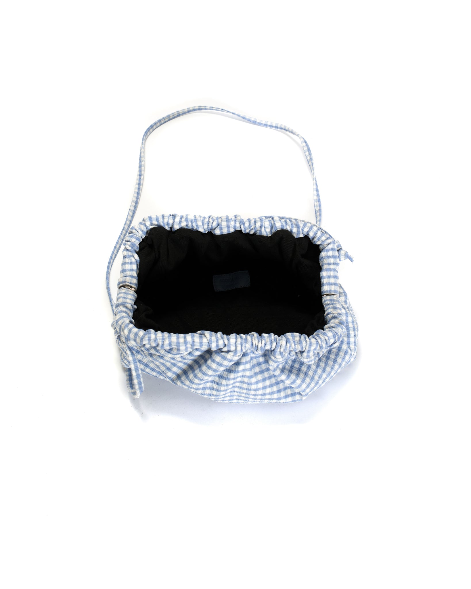 Hally grand cloud bag Pleated gingham Bubble blue - Anonymous Copenhagen