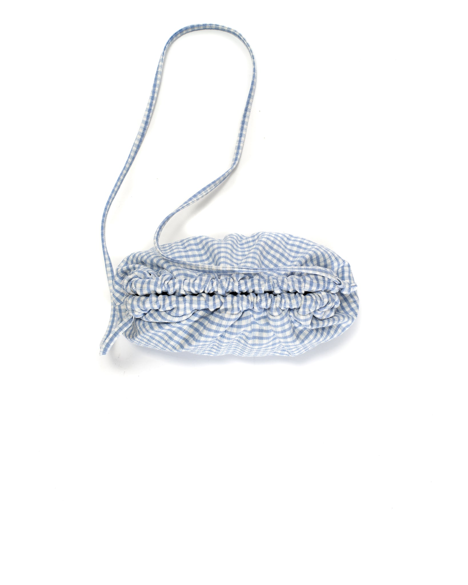 Hally grand cloud bag Pleated gingham Bubble blue - Anonymous Copenhagen
