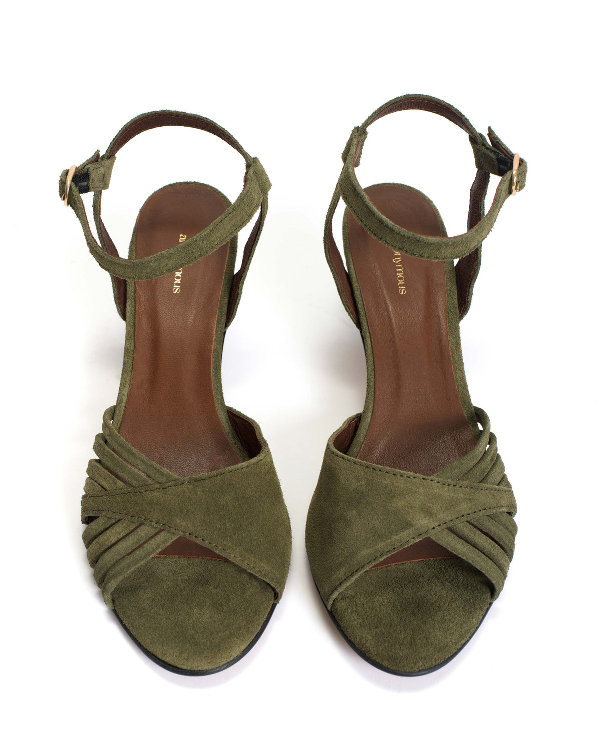 Hermine 50 stiletto Calf suede Olive green