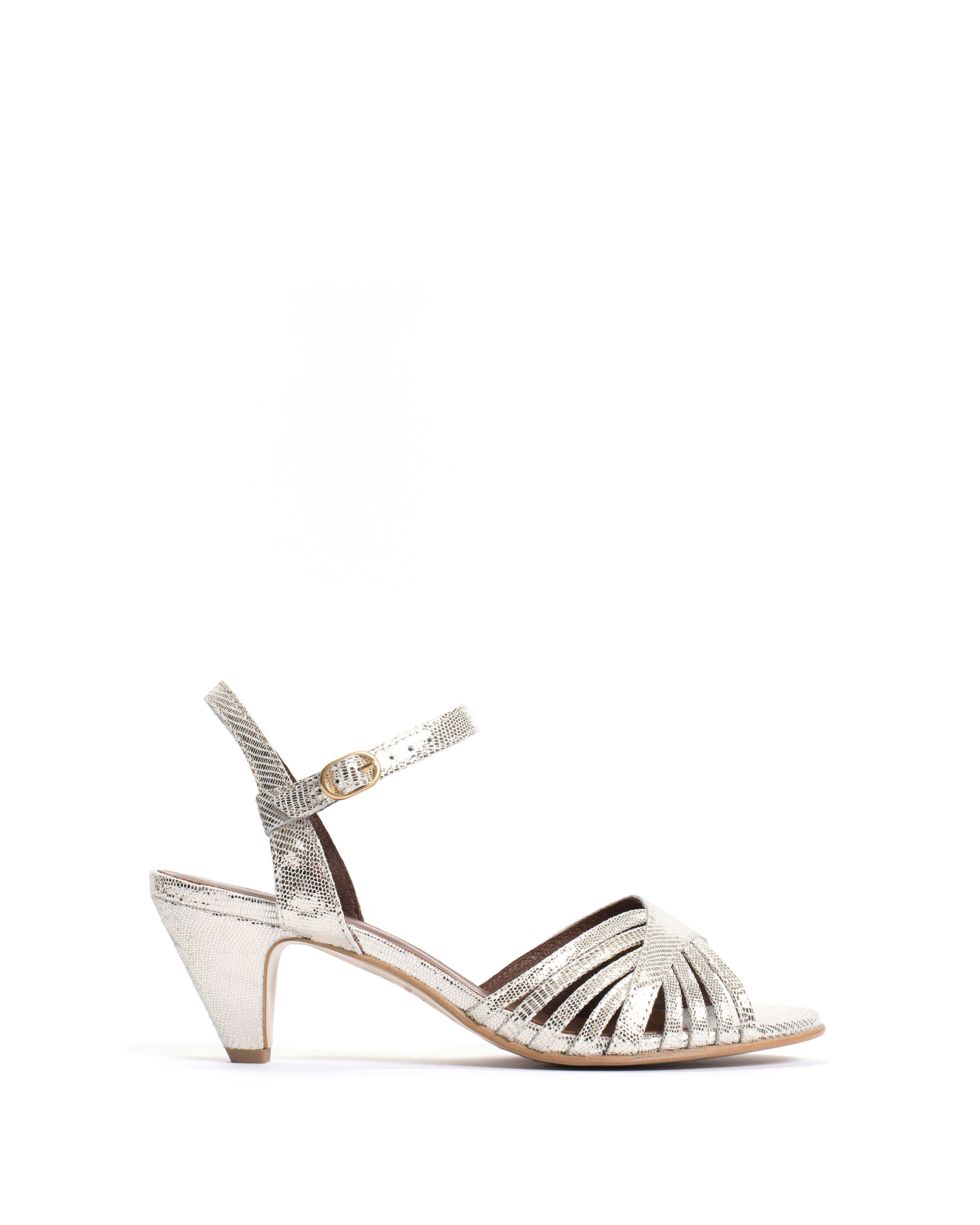 Hermine 50 stiletto Lizard goat Champagne