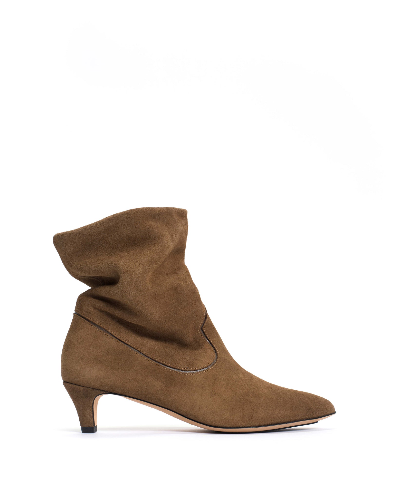 Hicha 40 stiletto Calf suede & sleek leather Cinnamon & dark taupe - Anonymous Copenhagen