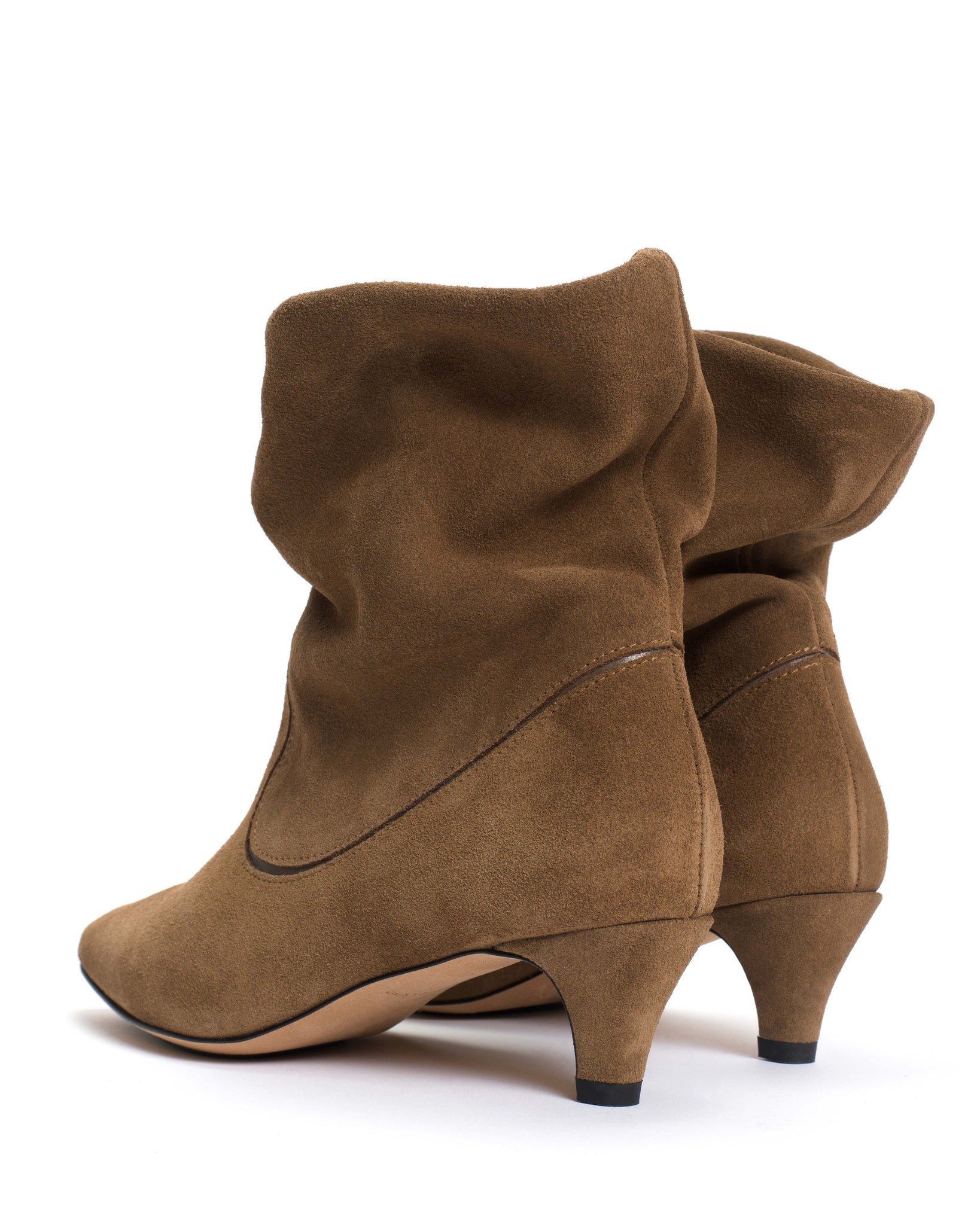 Hicha 40 stiletto Calf suede & sleek leather Cinnamon & dark taupe - Anonymous Copenhagen