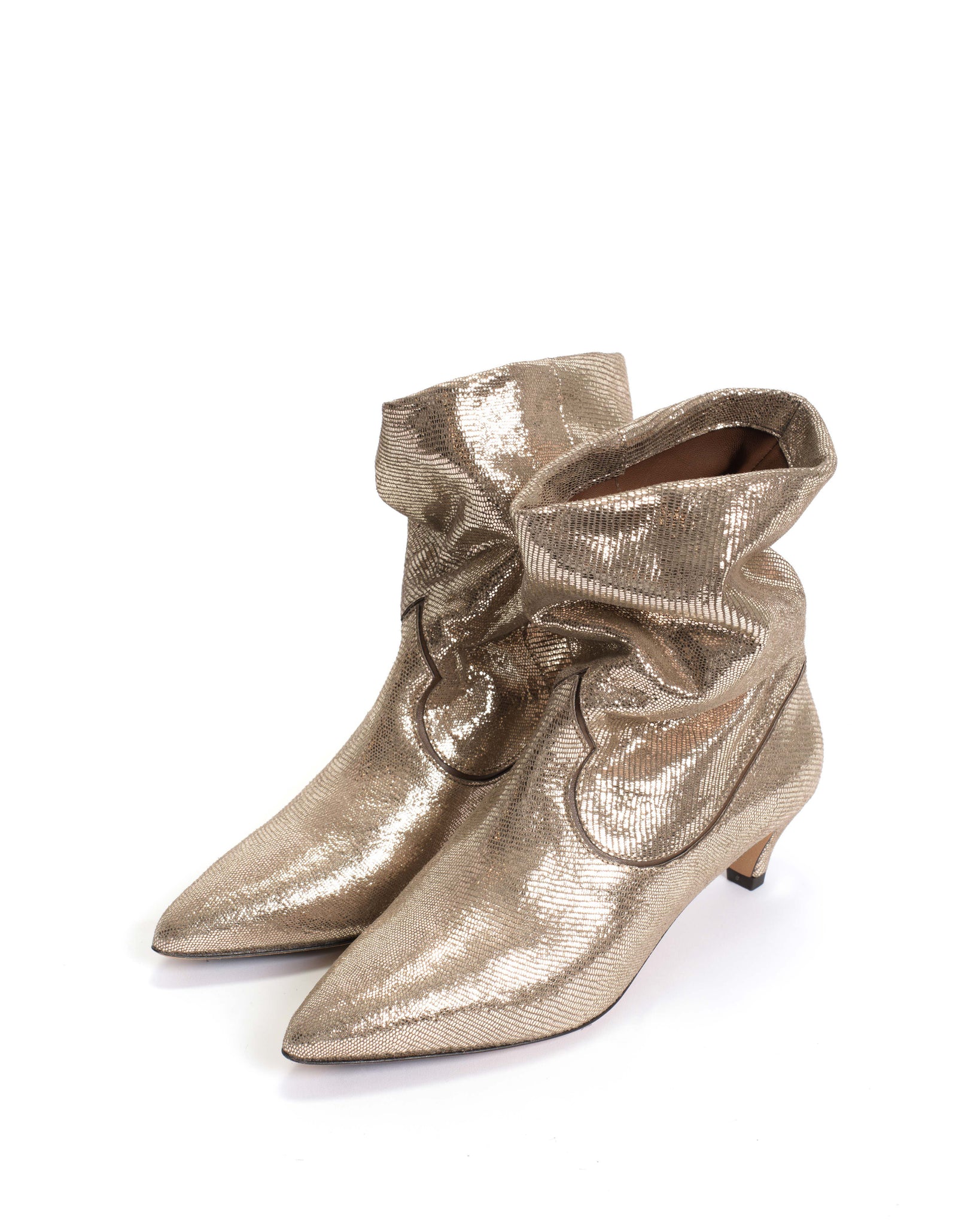 Hicha 40 stiletto Lizard metallic goat Vintage champagne - Anonymous Copenhagen