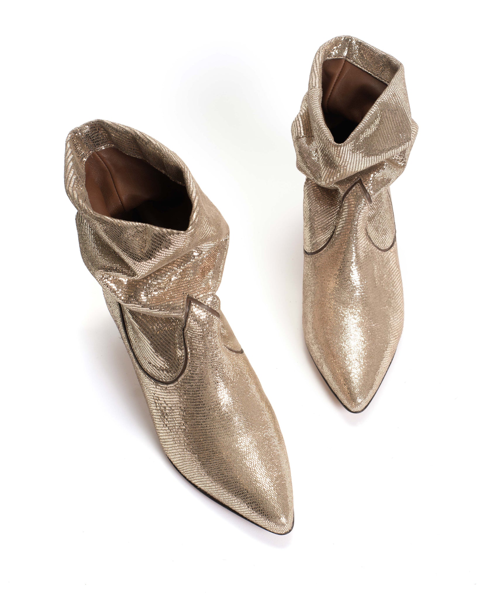 Hicha 40 stiletto Lizard metallic goat Vintage champagne - Anonymous Copenhagen