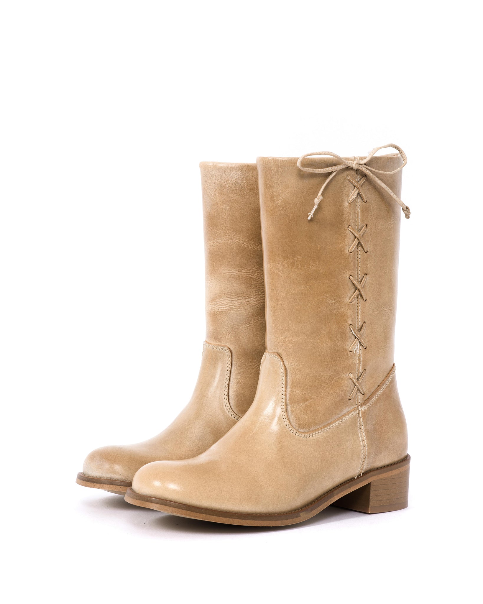 Dico Julia Laces Escovado Light Tan - Dico Copenhagen: Ankle boots