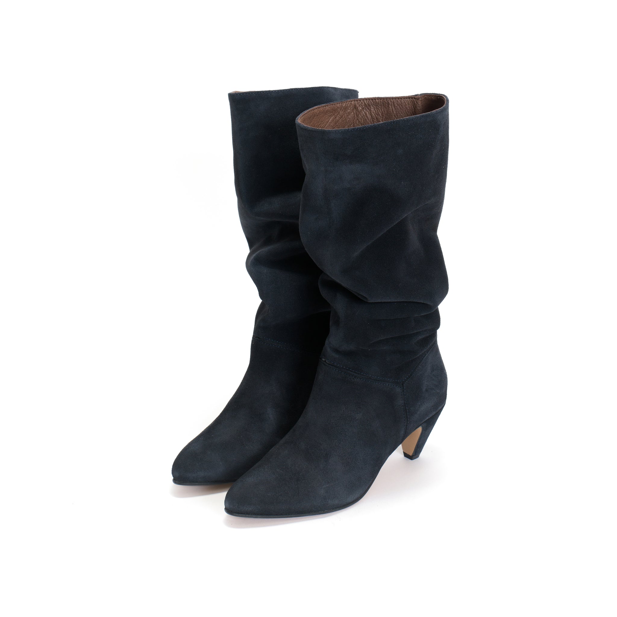 Jasmina 50 stiletto Calf suede & sleek leather Dark blue - Anonymous Copenhagen