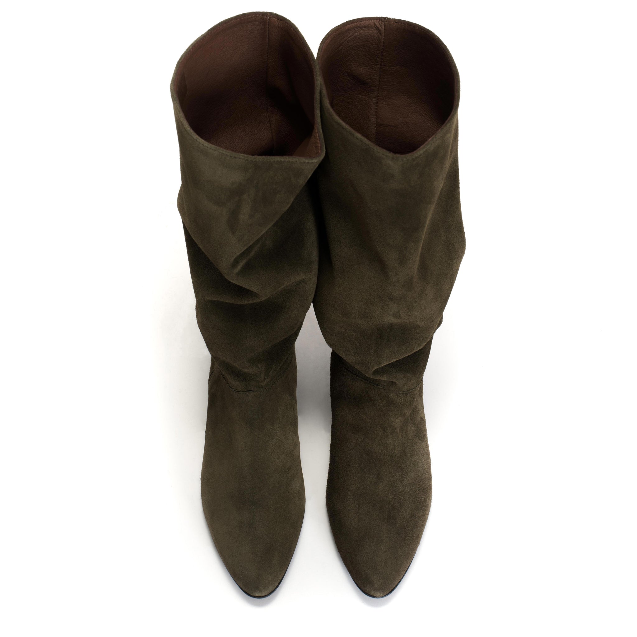 Jasmina 20 Calf suede & sleek leather Moss green & olive green - Anonymous Copenhagen