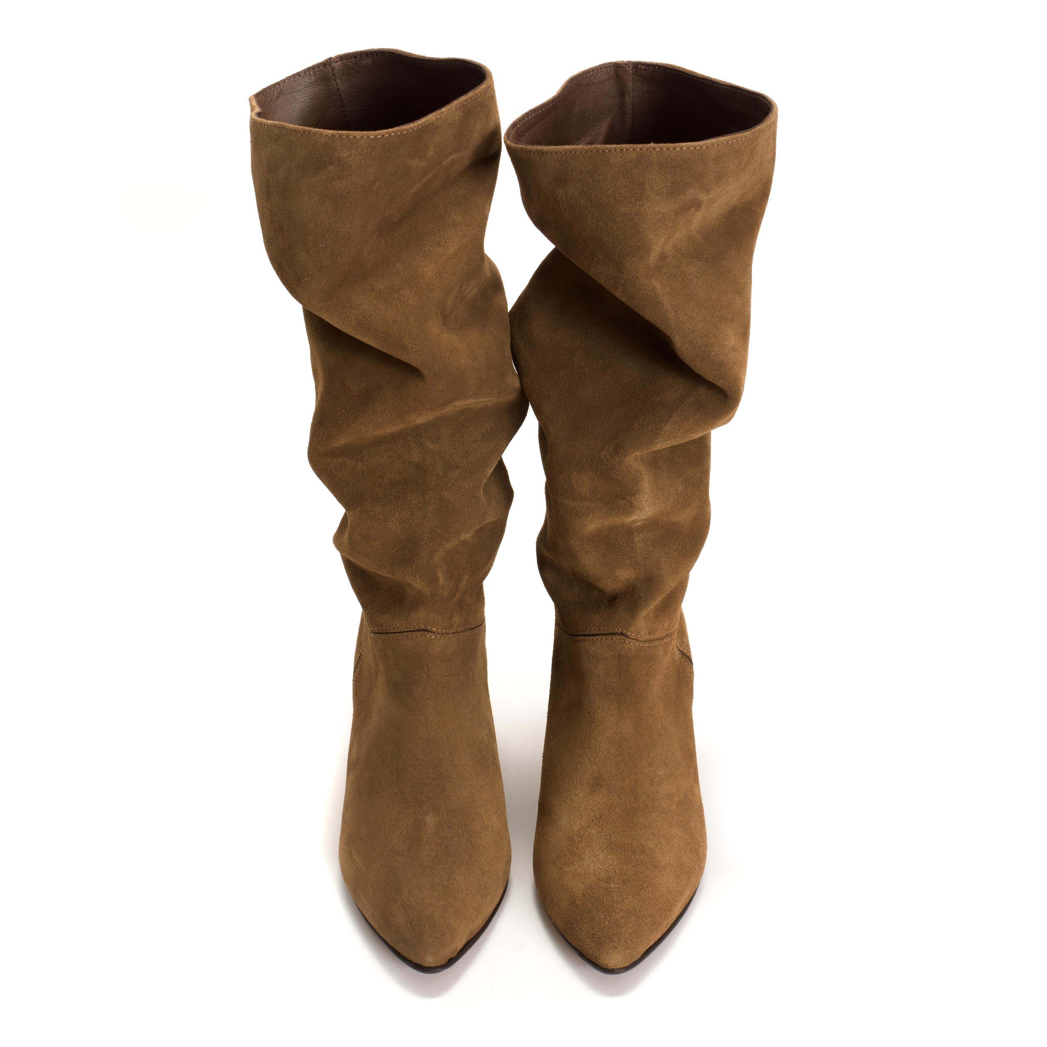 Jasmina 50 stiletto Calf suede & Soft calf Cinnamon & Dark taupe - Anonymous Copenhagen