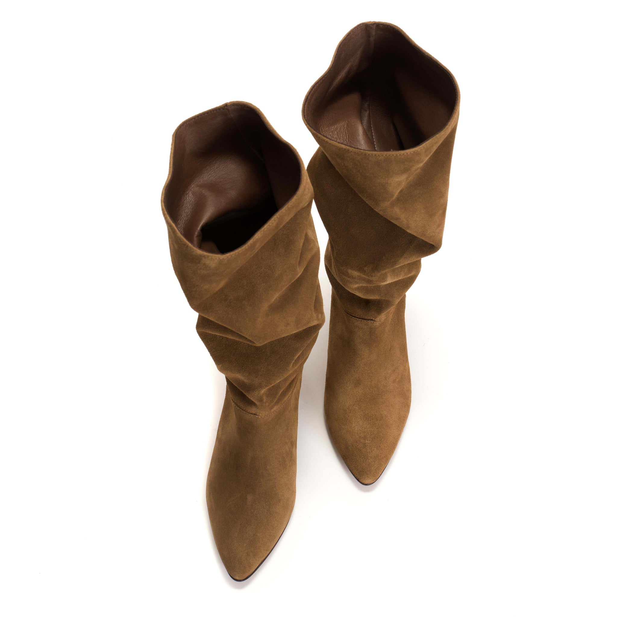 Jasmina 50 stiletto Calf suede & Soft calf Cinnamon & Dark taupe - Anonymous Copenhagen