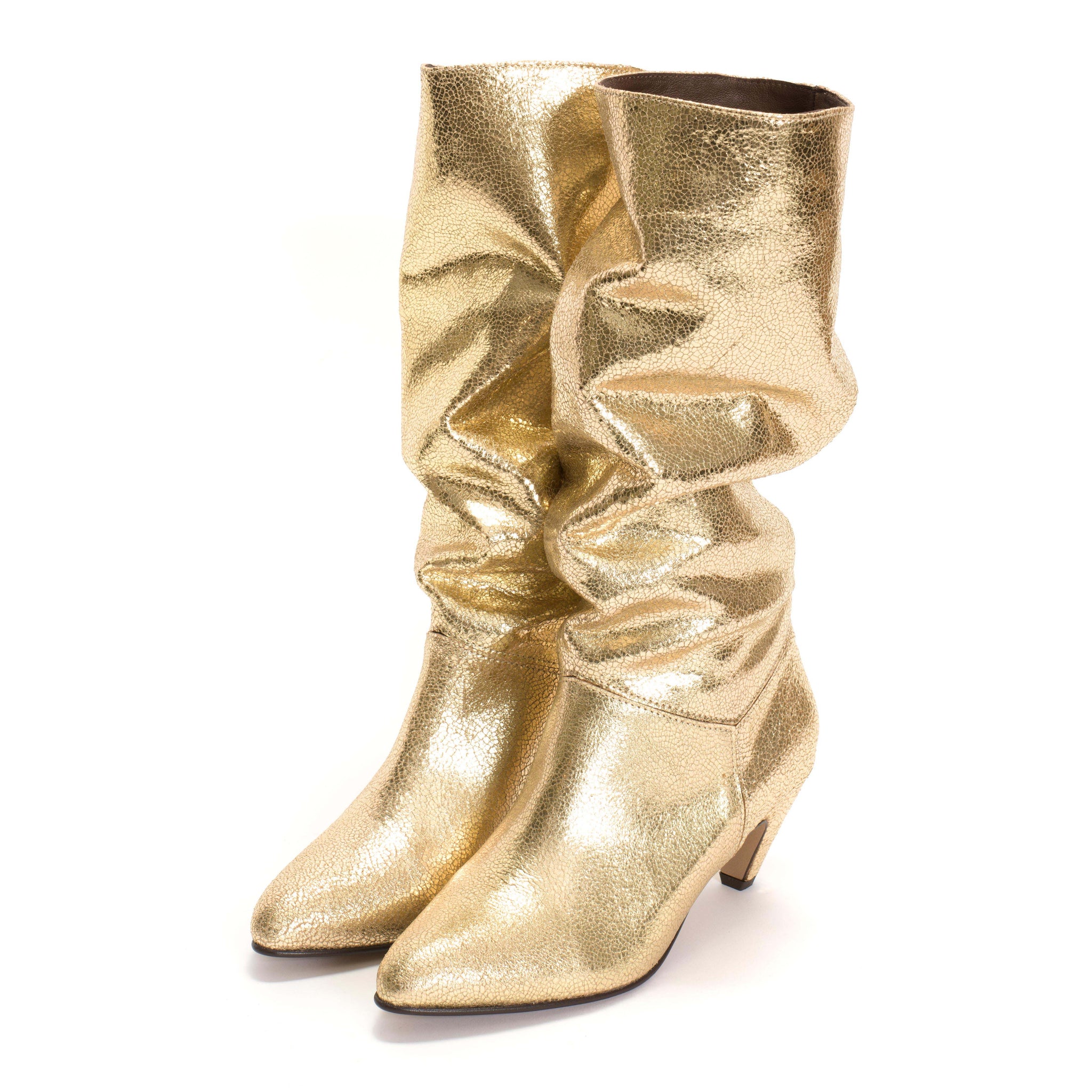 Jasmina 50 stiletto Crackled metallic goat Gold - Anonymous Copenhagen