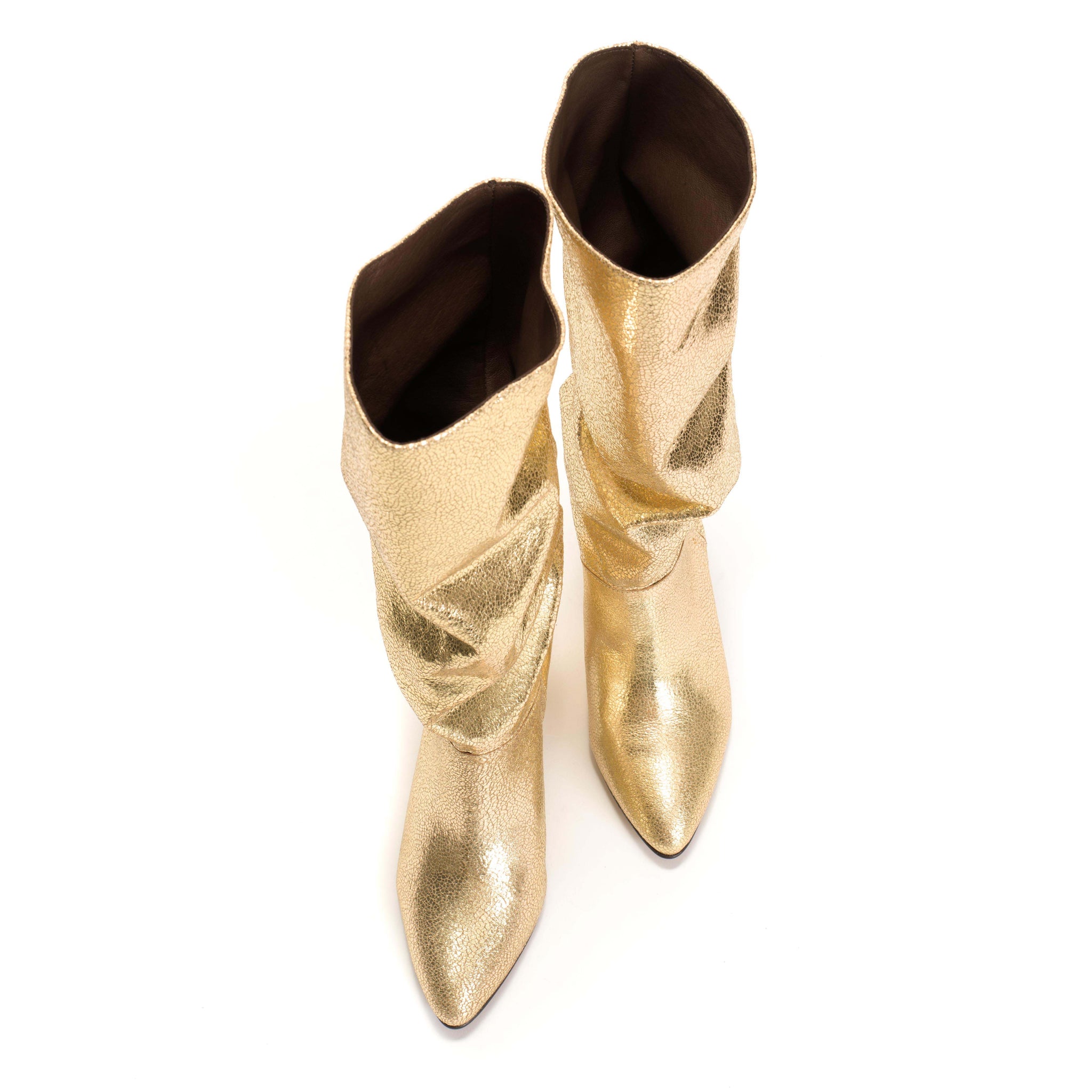 Jasmina 50 stiletto Crackled metallic goat Gold - Anonymous Copenhagen