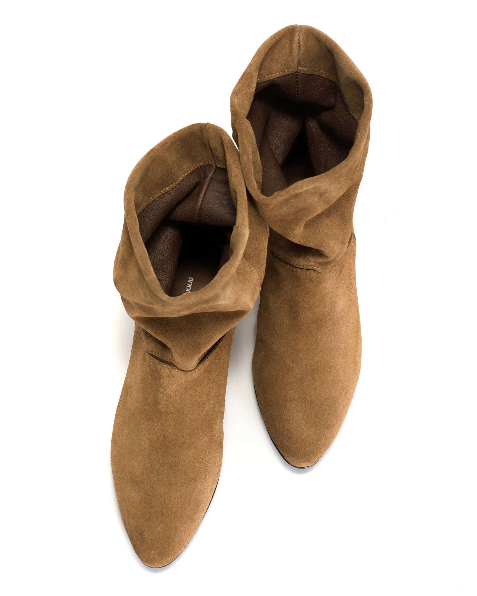 Jassi 20 Calf suede & sleek leather Cinnamon & dark taupe - Anonymous Copenhagen