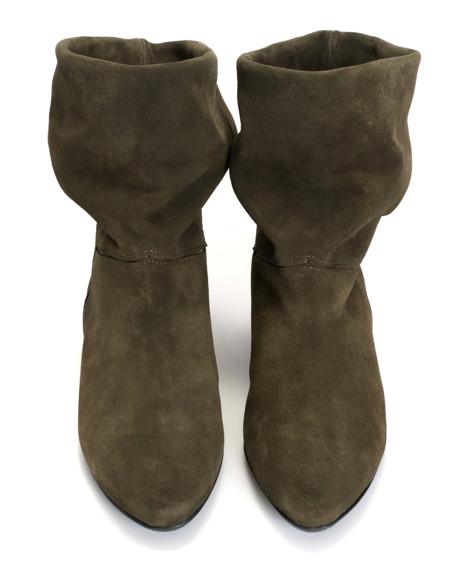 Jassi 20 Calf suede & sleek leather Moss green & olive green - Anonymous Copenhagen