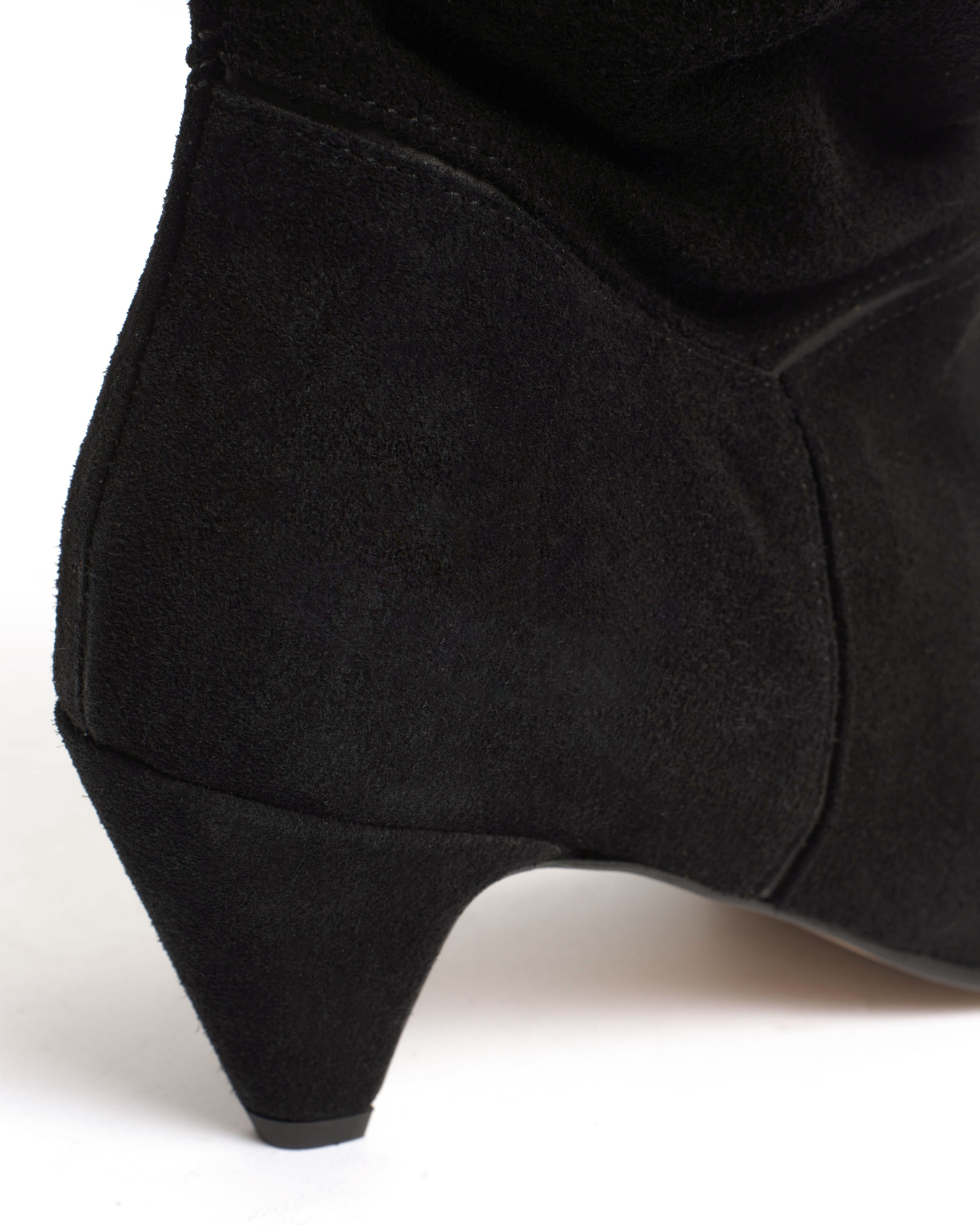 Jassi 50 Stiletto Calf suede & sleek leather Black