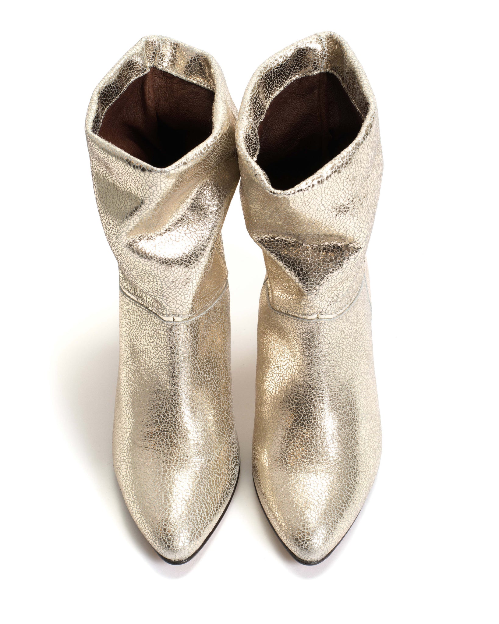 Jassi 50 stiletto Crackled metallic goat Champagne - Anonymous Copenhagen