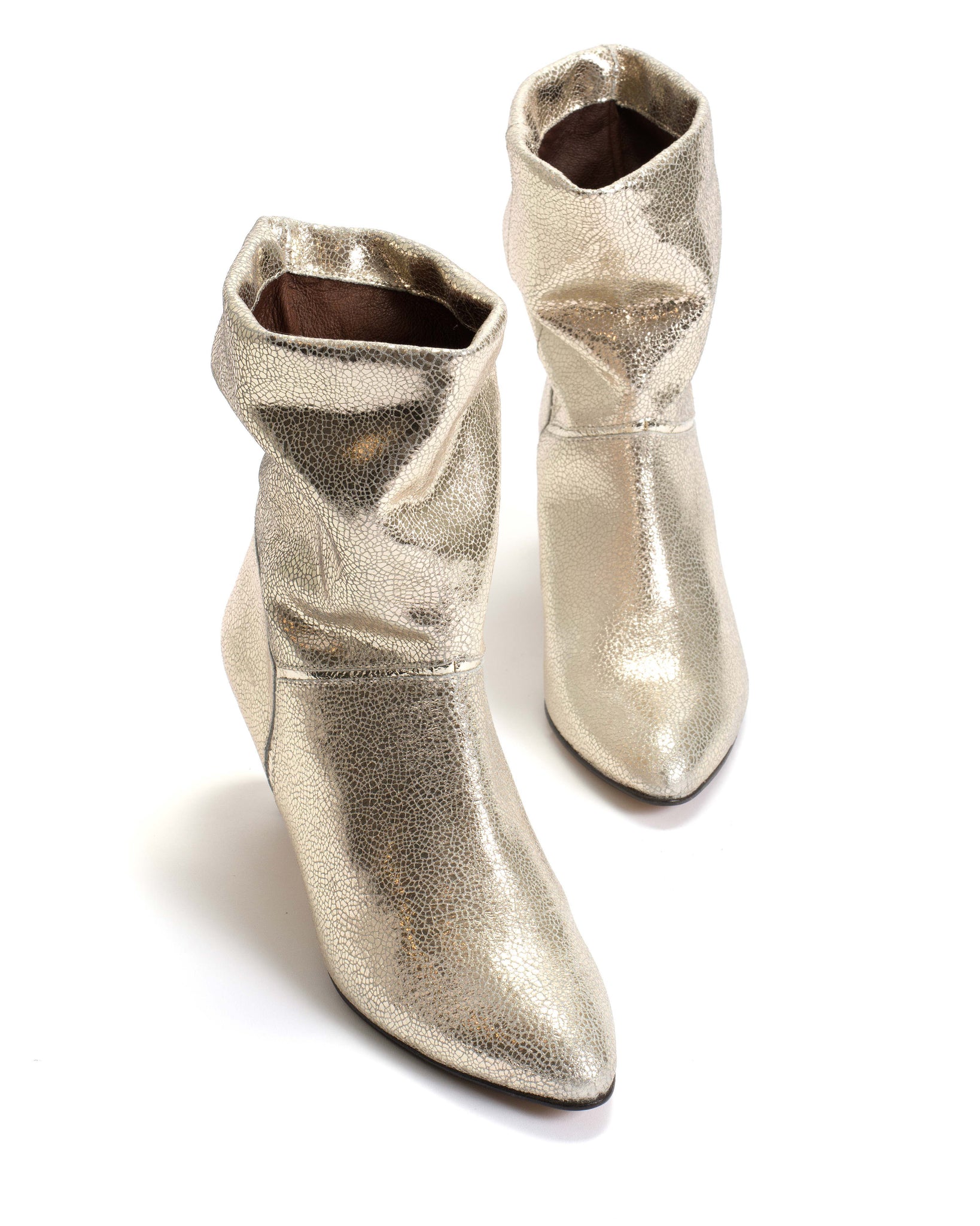Jassi 50 stiletto Crackled metallic goat Champagne - Anonymous Copenhagen
