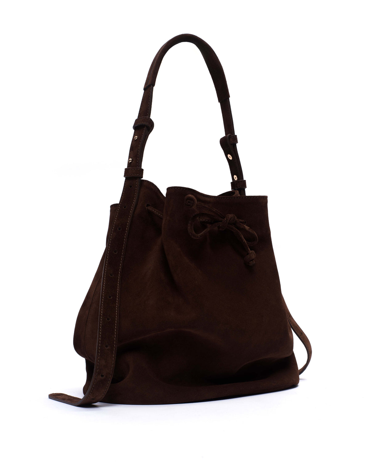 Kacey grand bucket bag Calf suede Chocolate
