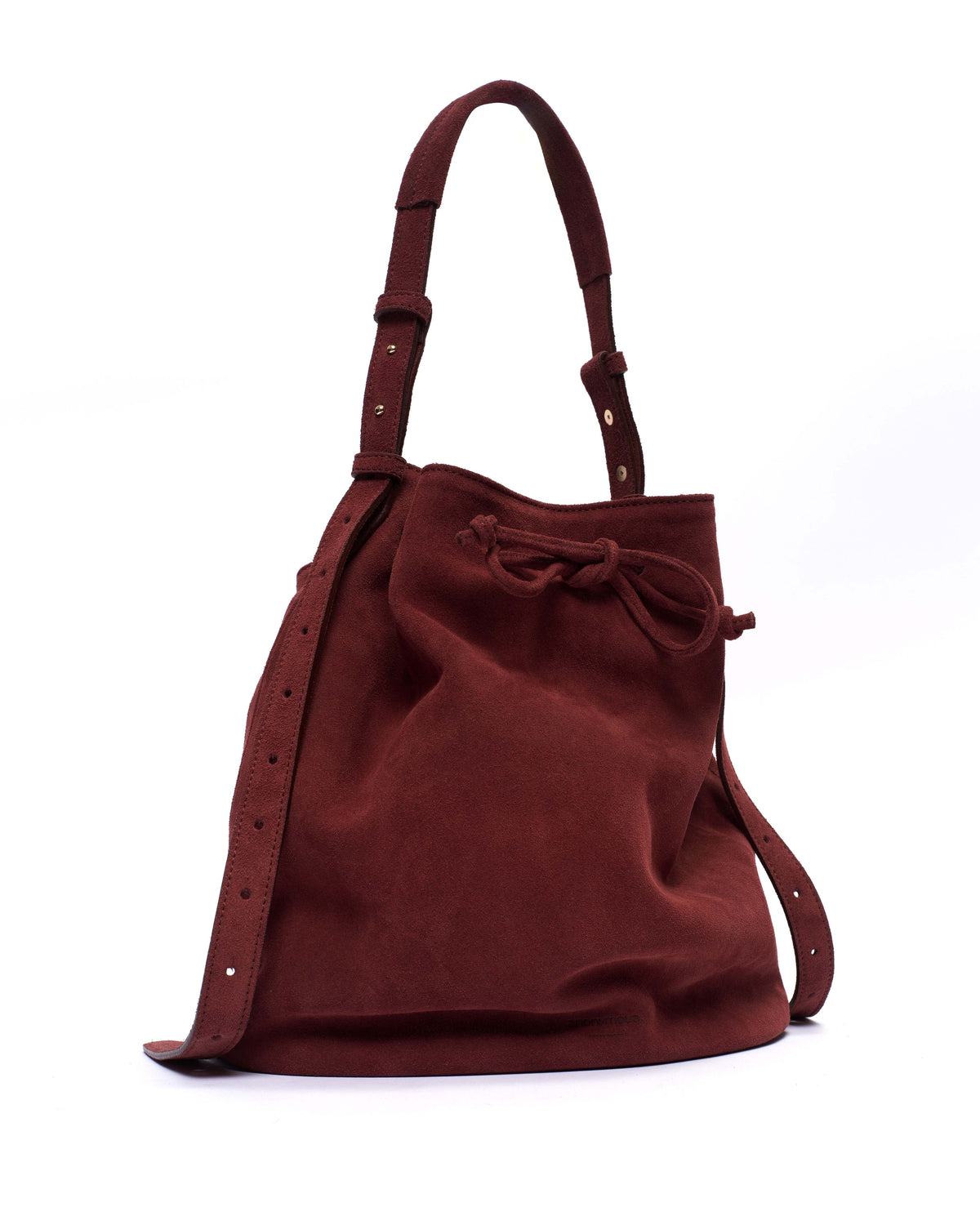 Kacey grand bucket bag Calf suede Pomegranate