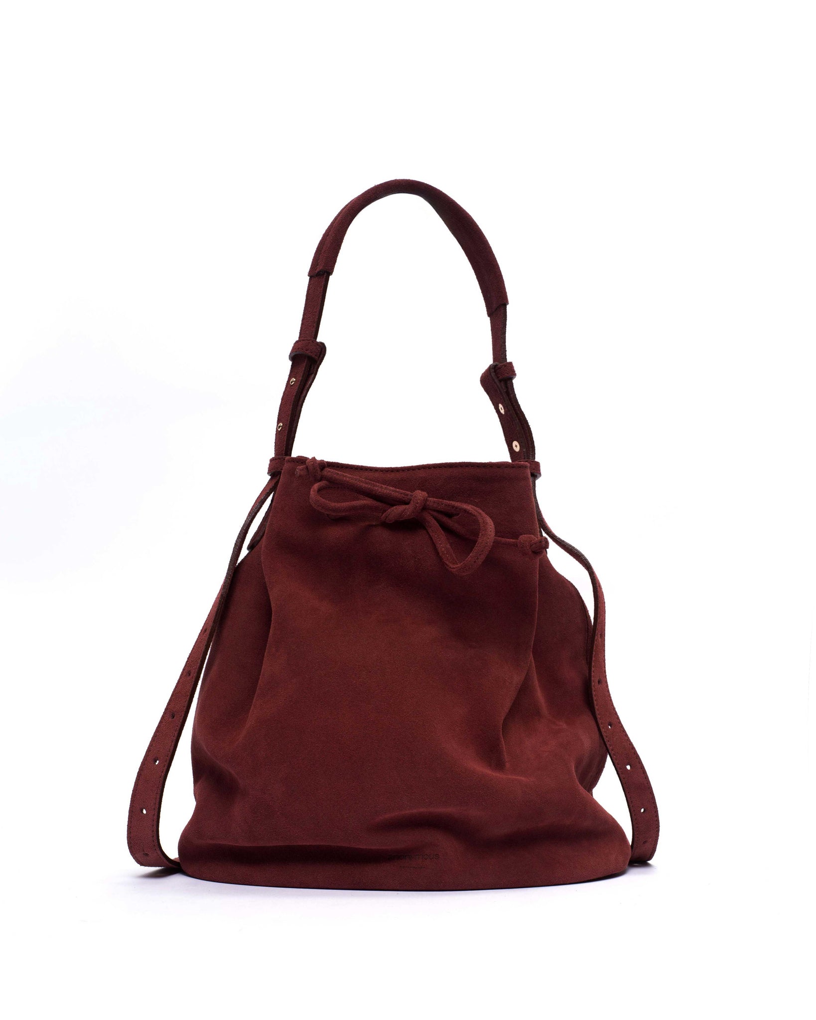 Kacey grand bucket bag Calf suede Pomegranate - Anonymous Copenhagen