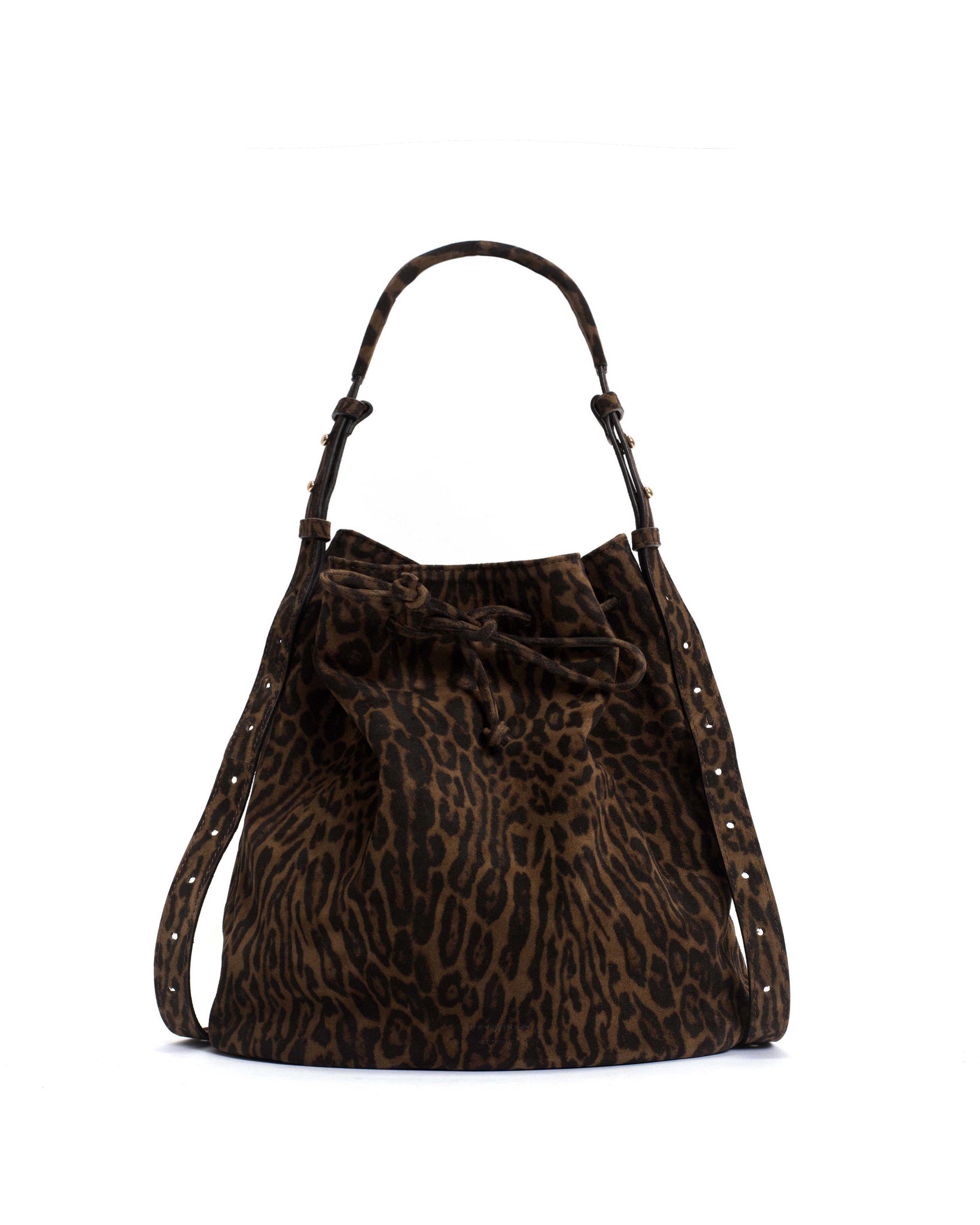 Kacey grand bucket bag Calf suede print Jaguar