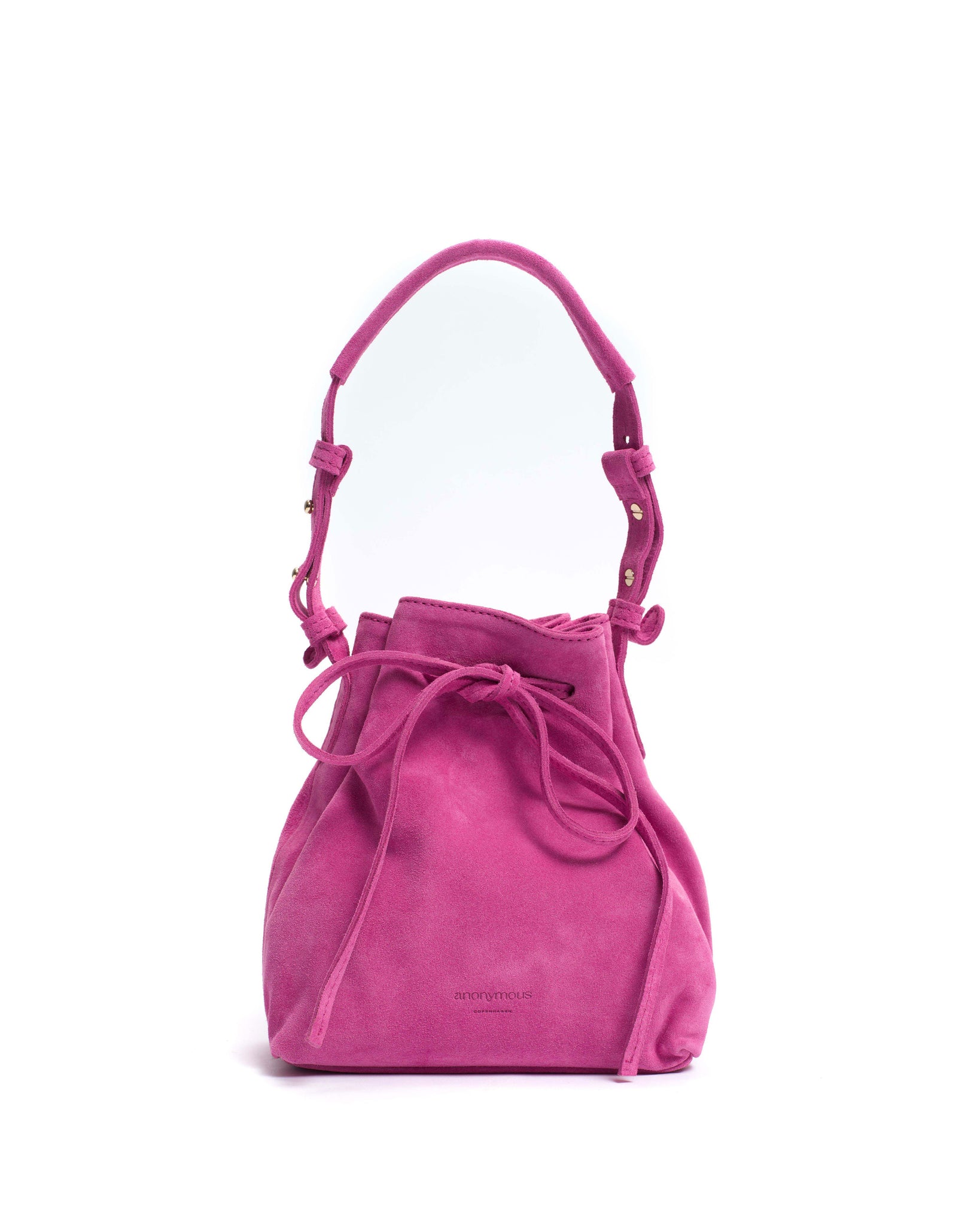 Kacey petite bucket bag Calf suede Raspberry sorbet - Anonymous Copenhagen