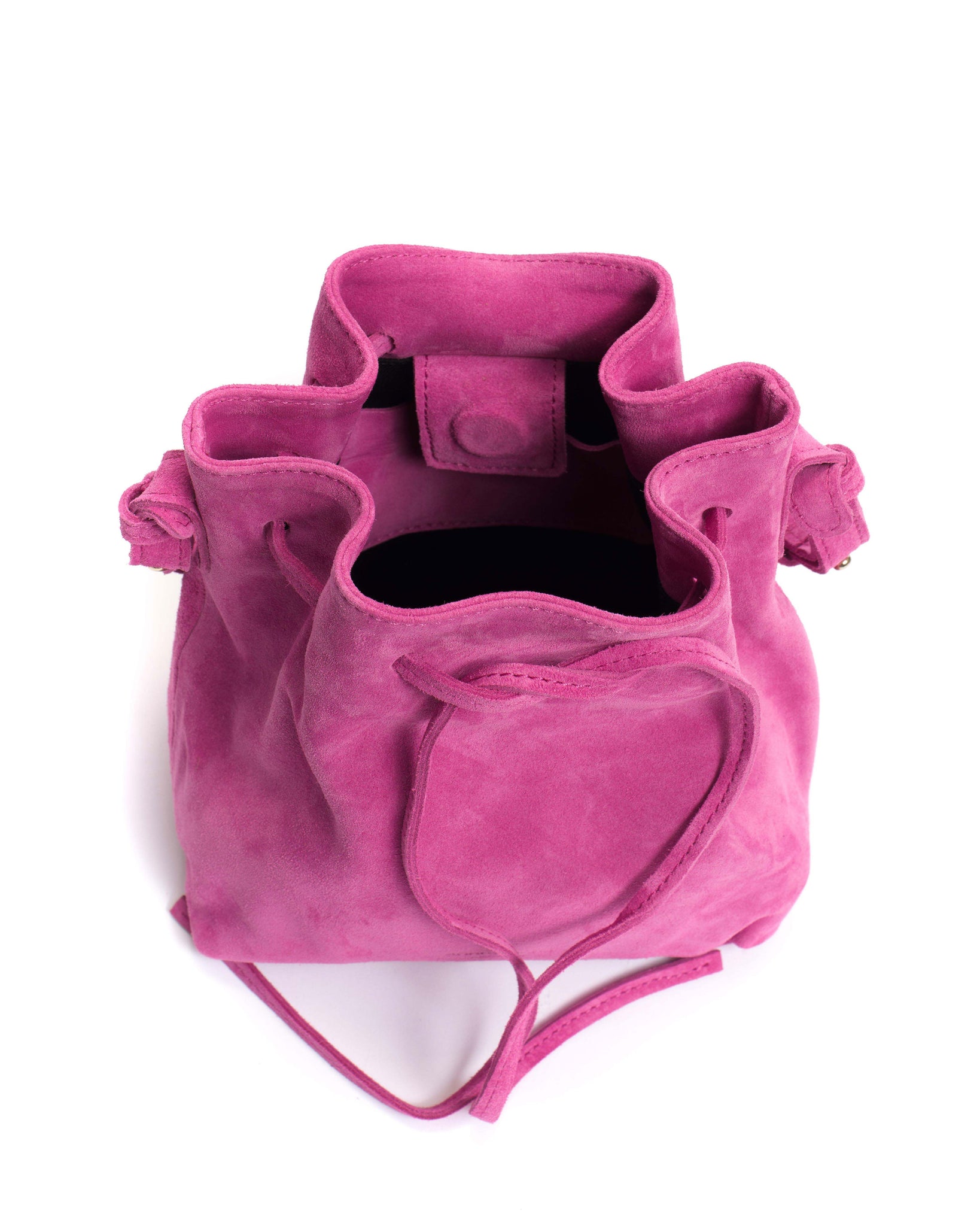 Kacey petite bucket bag Calf suede Raspberry sorbet - Anonymous Copenhagen