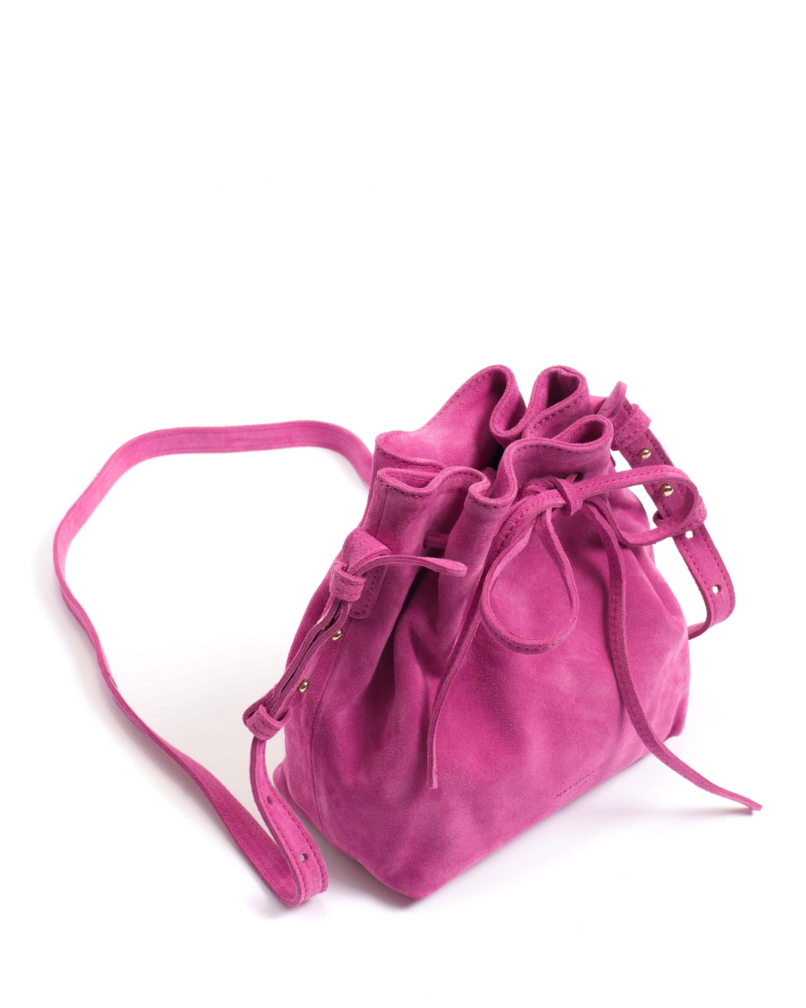 Kacey petite bucket bag Calf suede Raspberry sorbet - Anonymous Copenhagen
