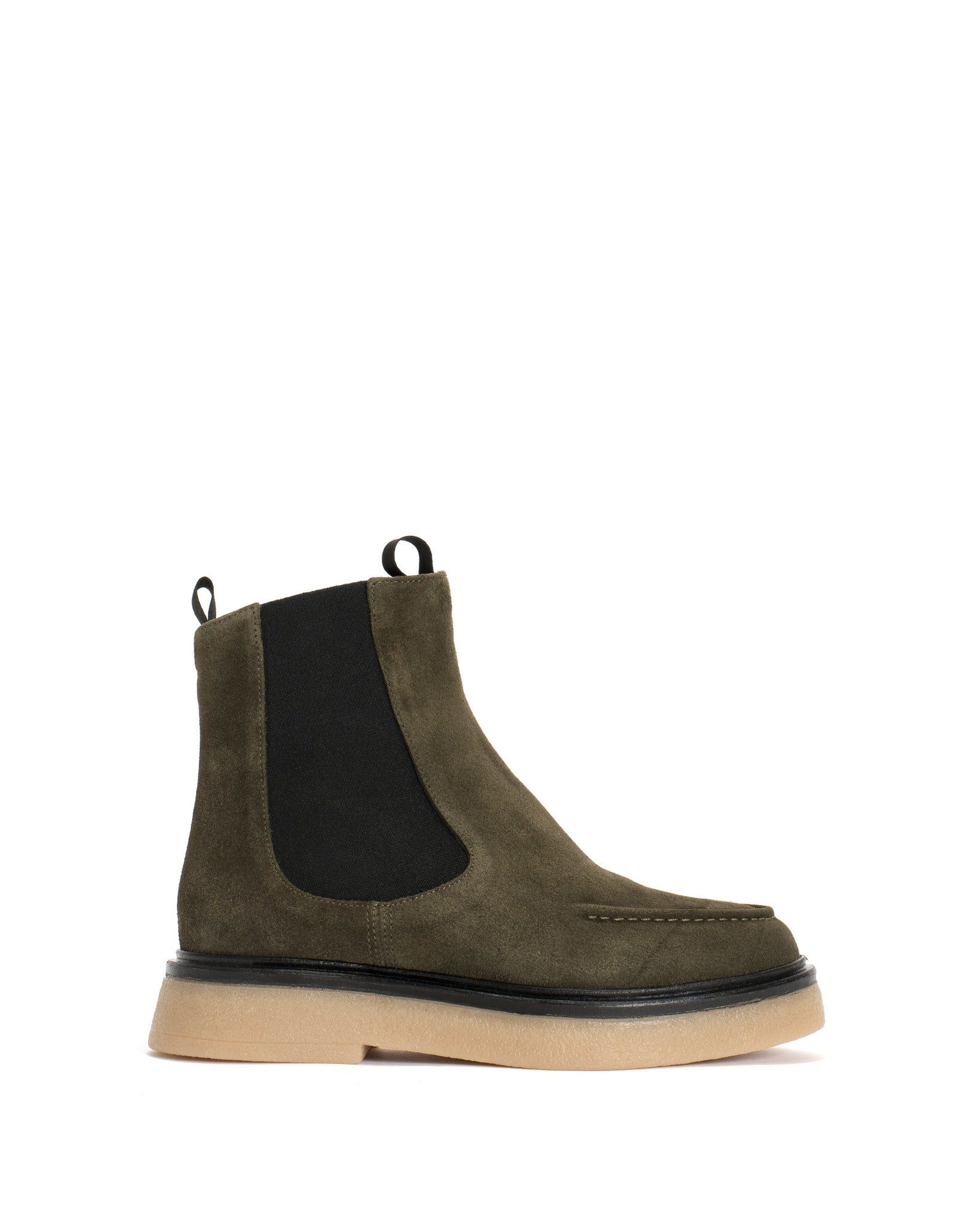 Kikie Calf suede Moss green & Natural - Anonymous Copenhagen