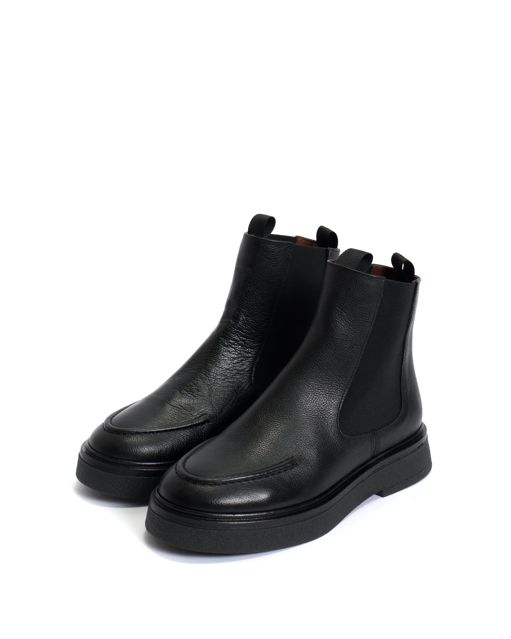 Kikie flat platform Grained soft calf & sole Black & Black - Anonymous Copenhagen