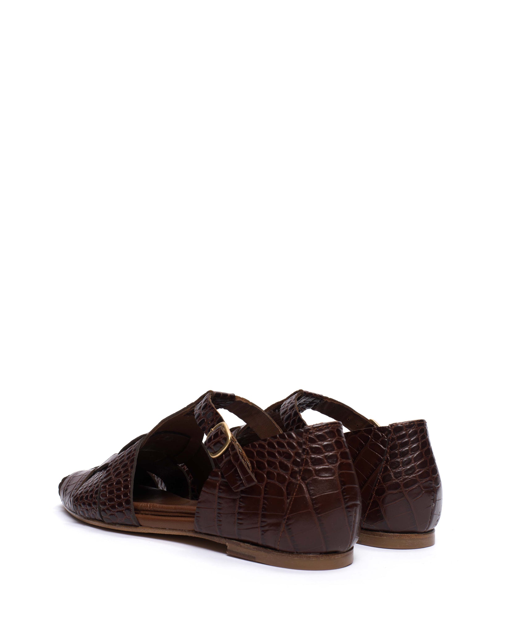 Lain flats Croco calf Chocolate - Anonymous Copenhagen