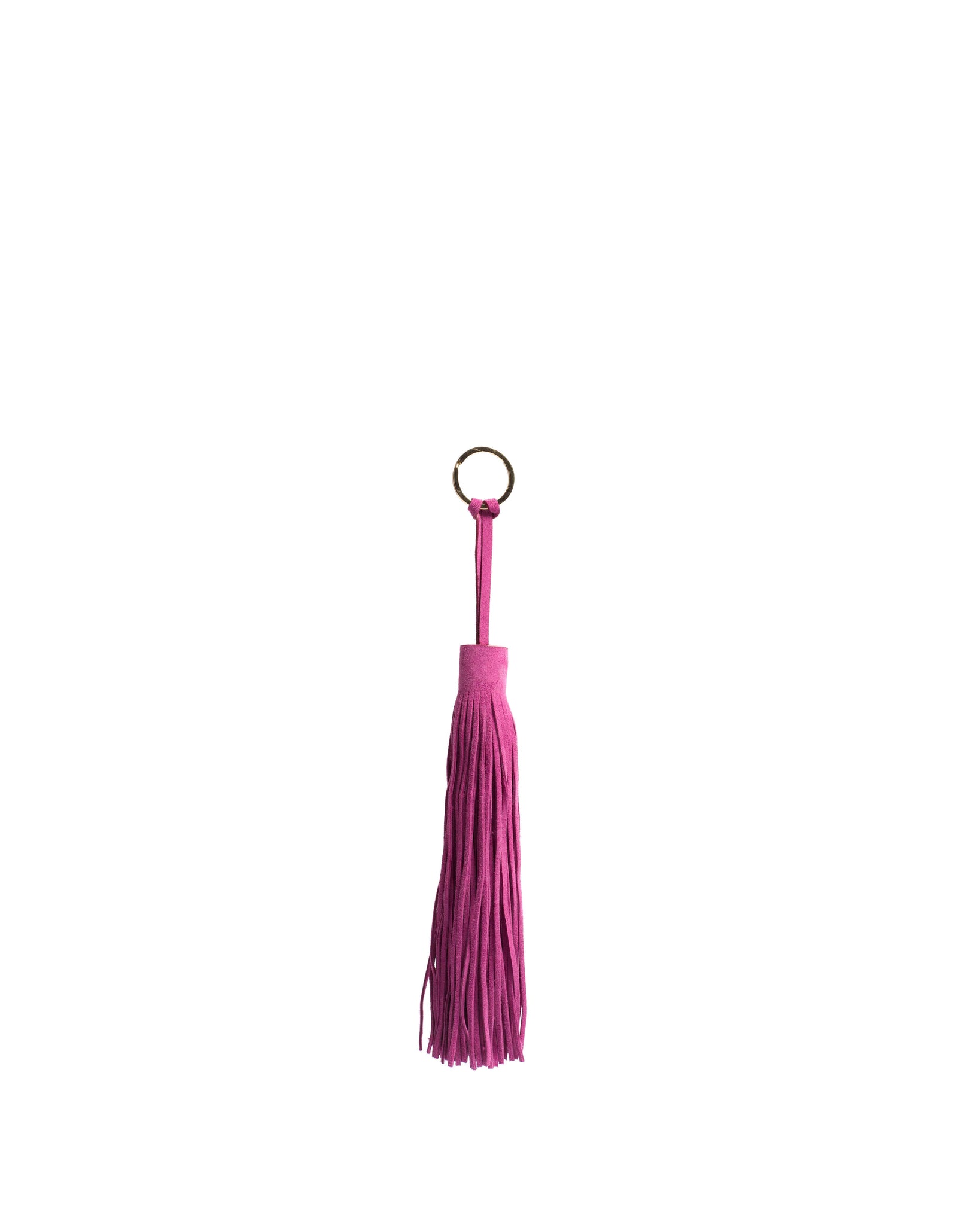Langley fringe keyring Calf suede Raspberry sorbet - Anonymous Copenhagen