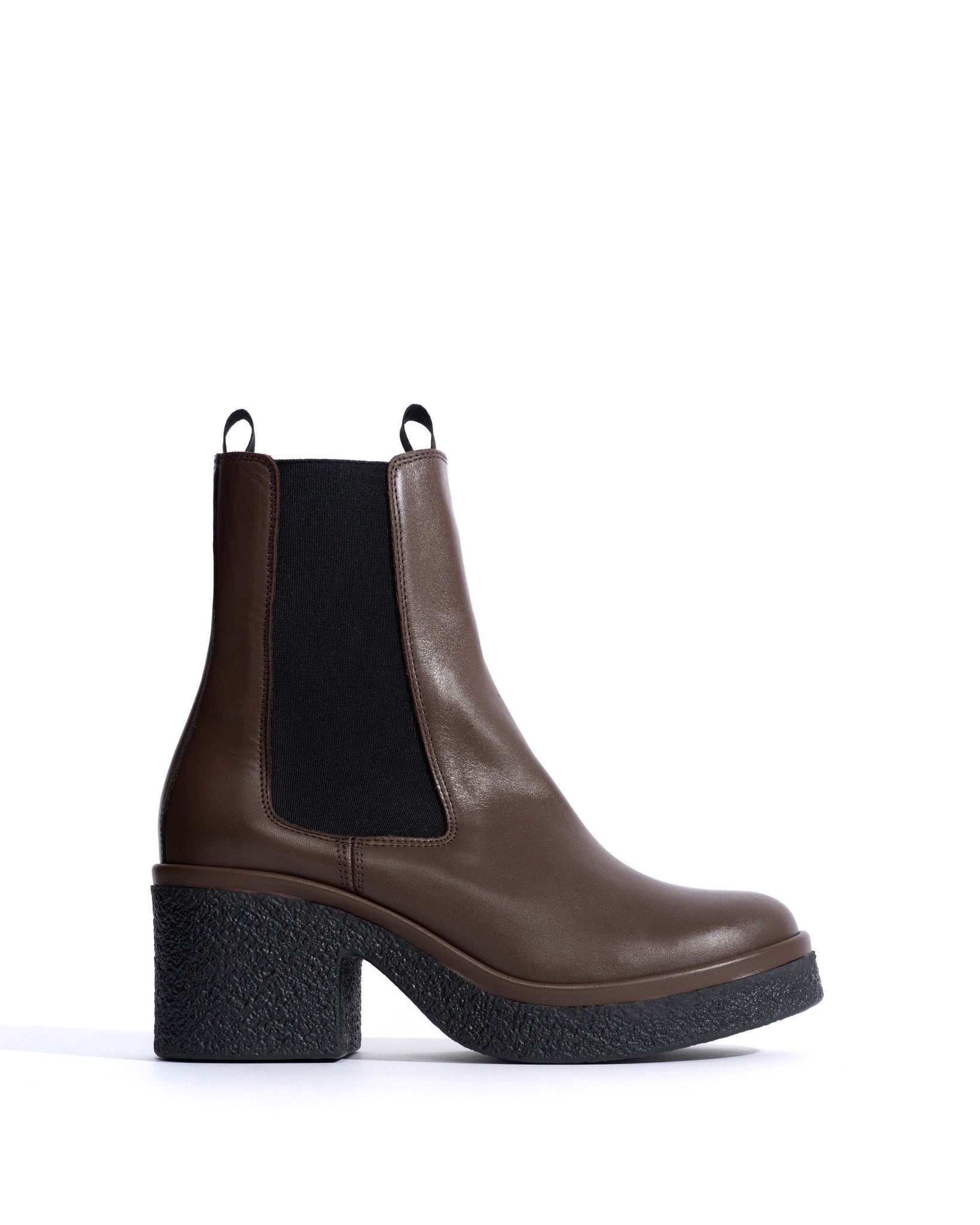 Laurell 65 platform Soft calf & sole Dark taupe & black - 