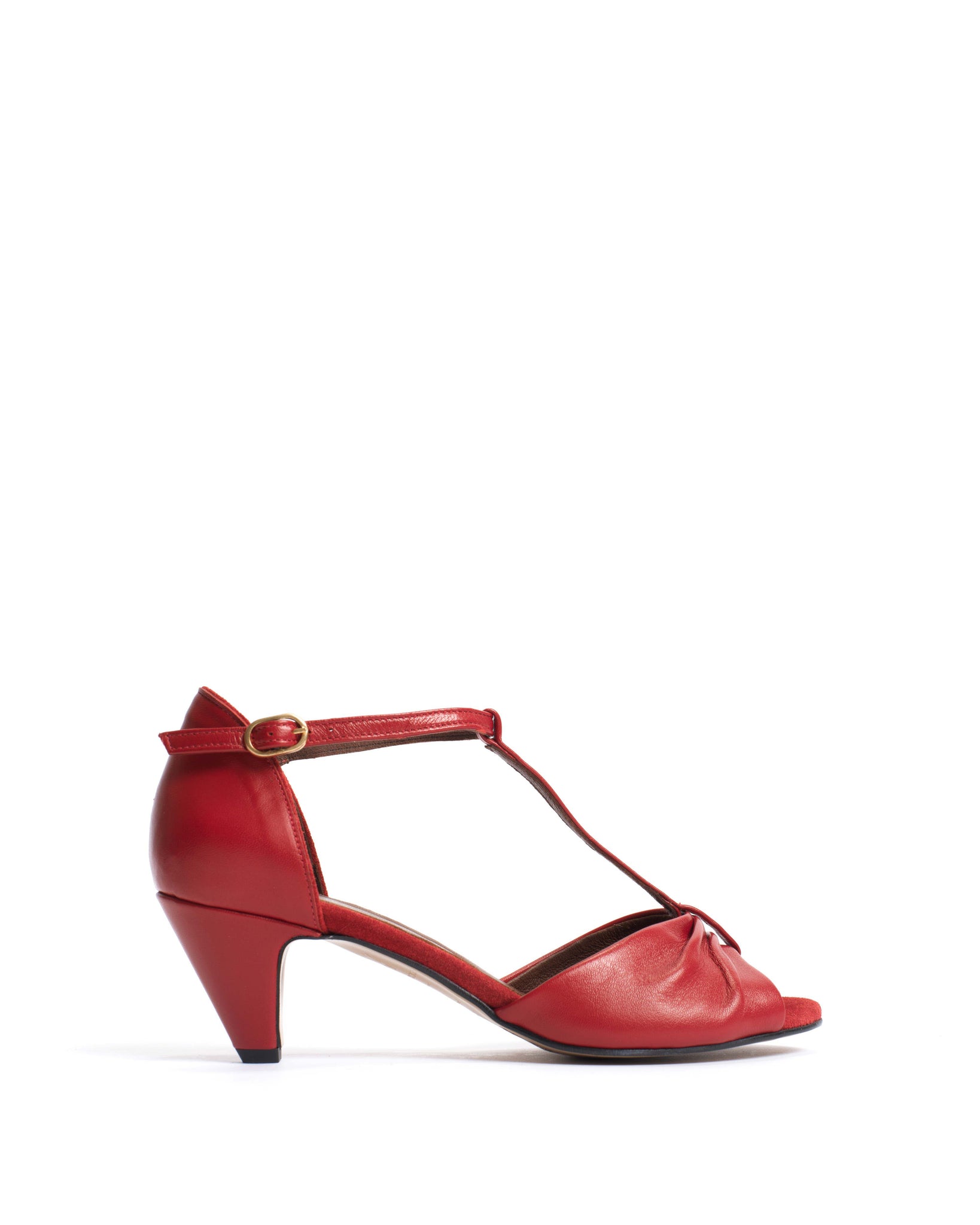Linette 50 stiletto Shiny lamb Ruby red - Anonymous Copenhagen