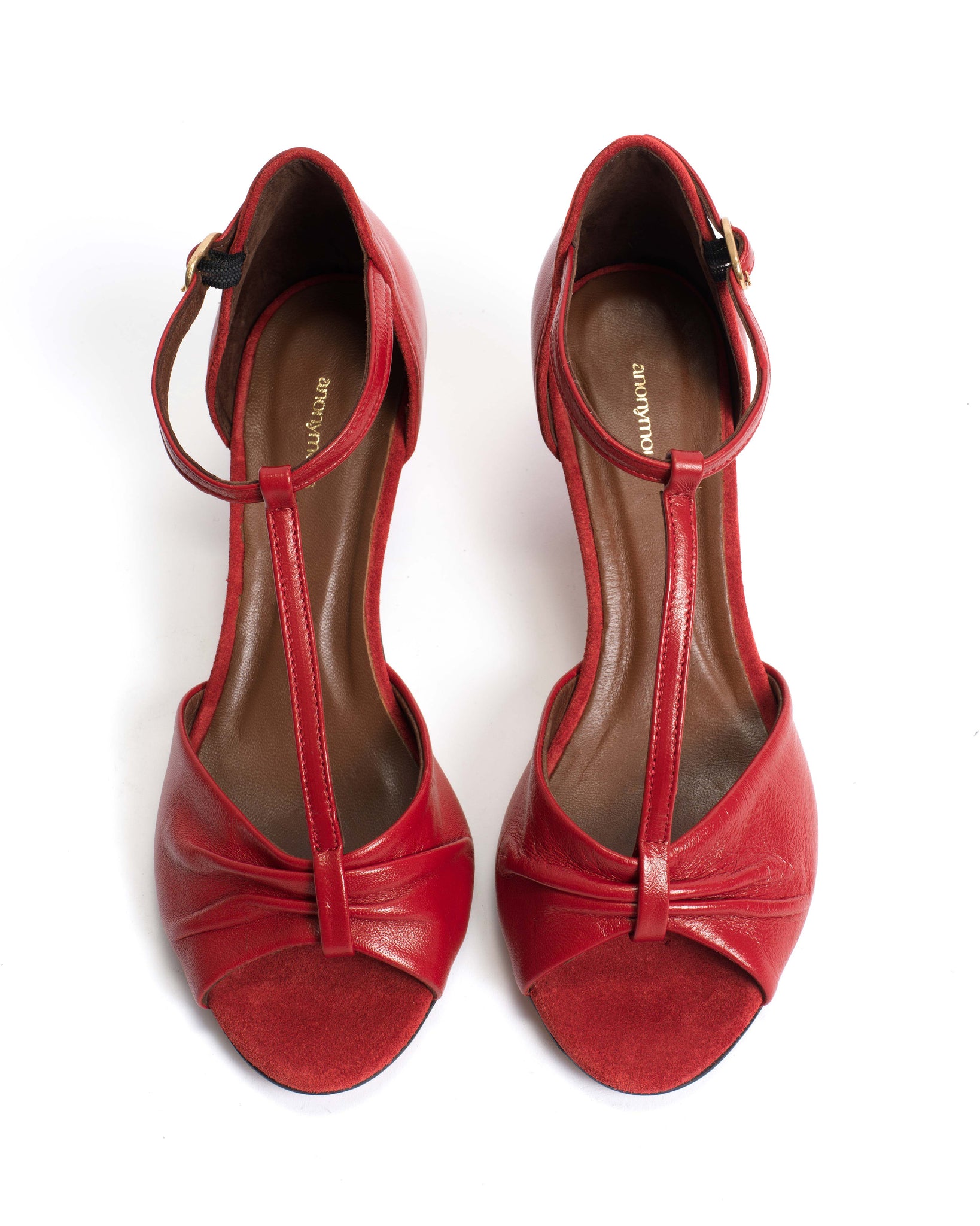 Linette 50 stiletto Shiny lamb Ruby red - Anonymous Copenhagen