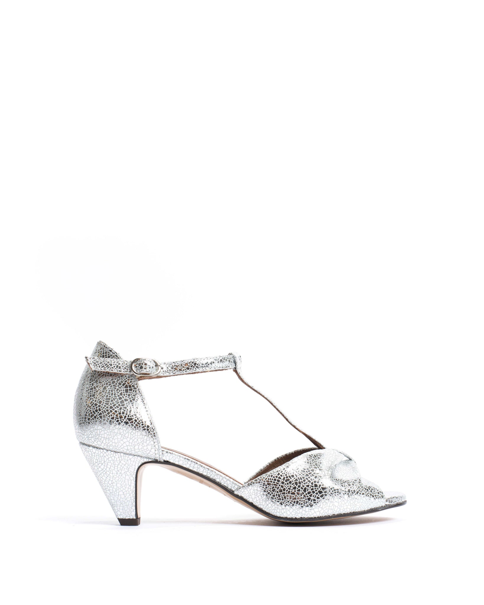 Linette 50 stiletto Crackled metallic goat Silver - Anonymous Copenhagen