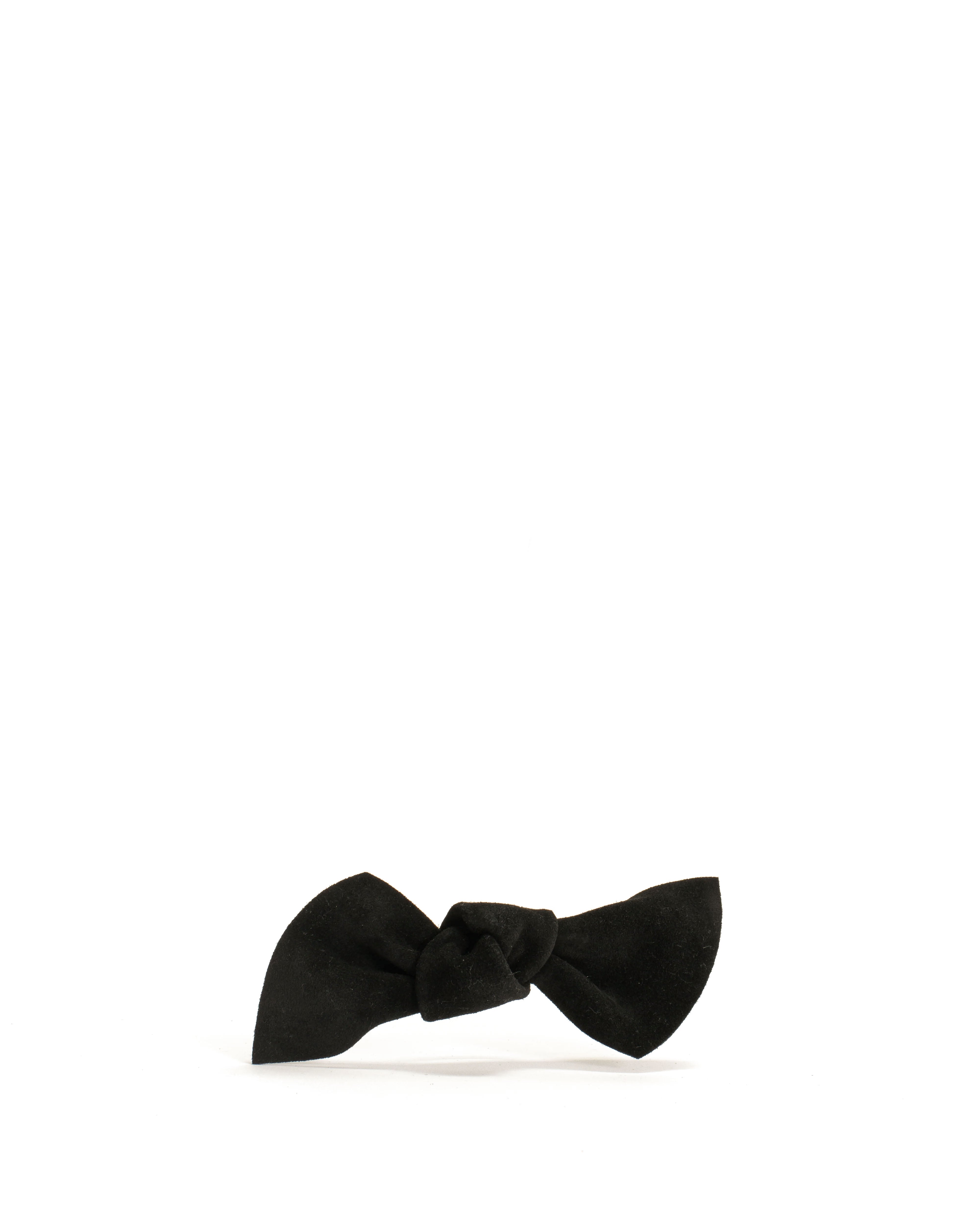 Linnie hair elastic grand bow Calf suede Black