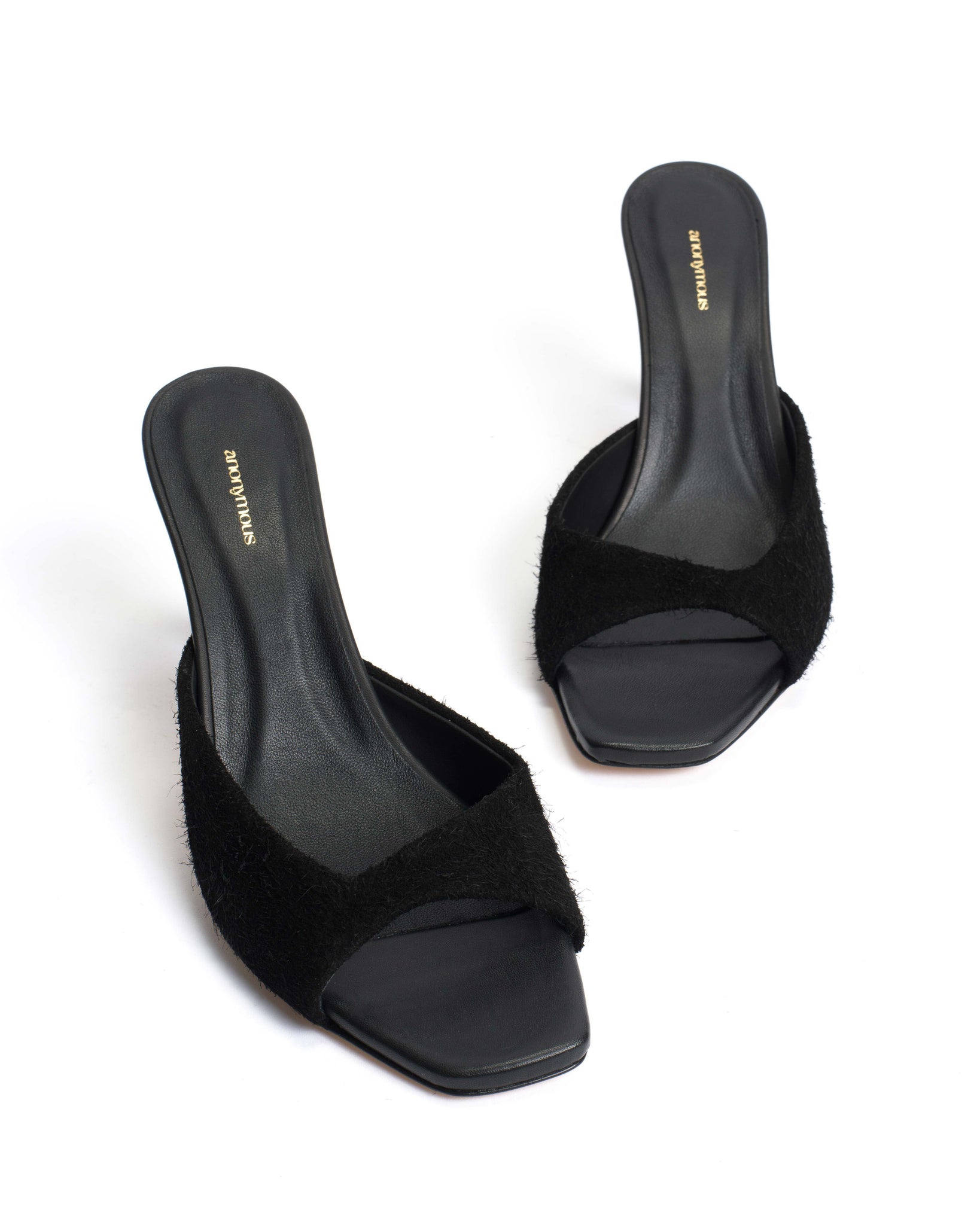 Mazy 75 Plushed calf suede Black - Anonymous Copenhagen