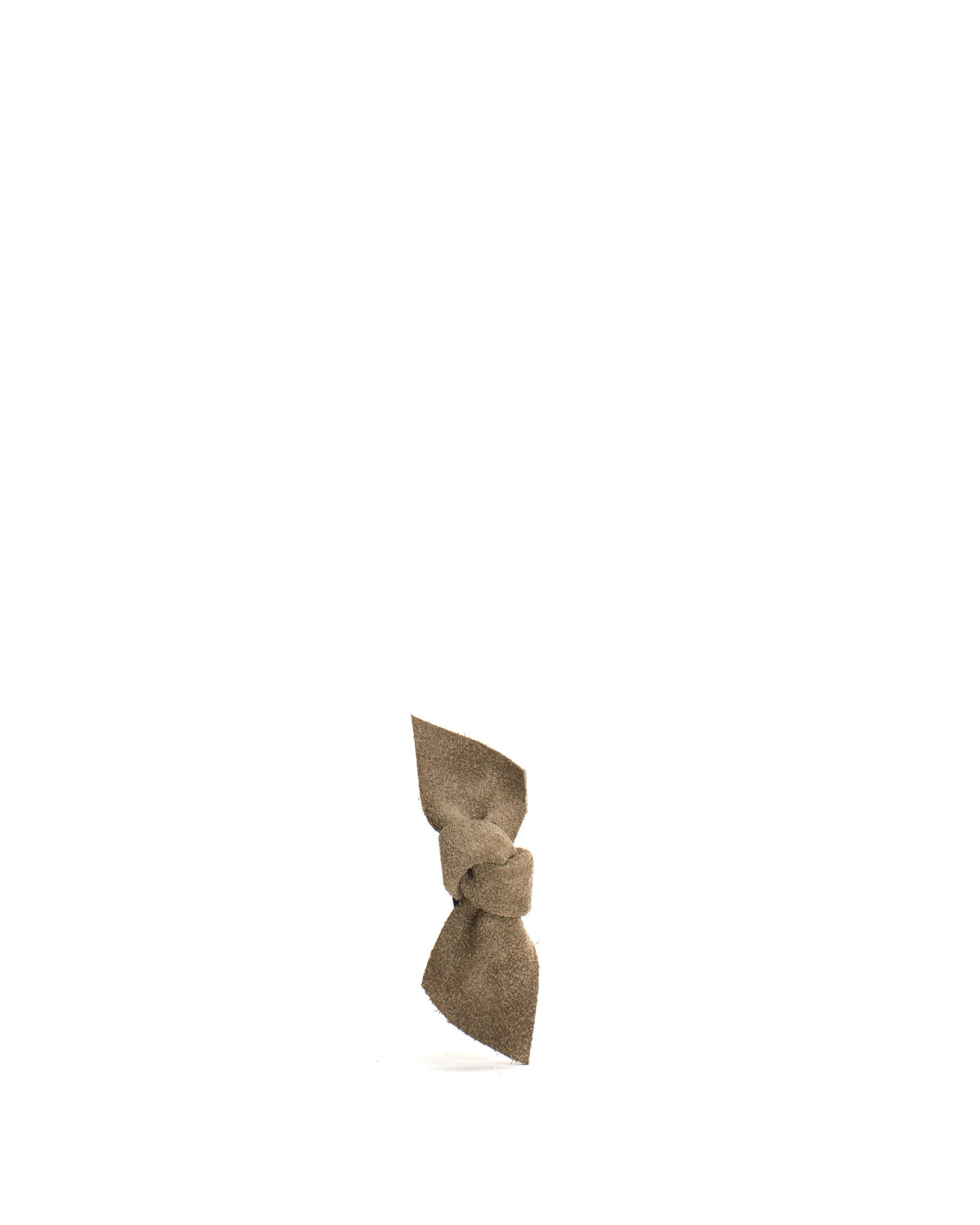 Nabie hair clip petite bow Calf suede Mushroom
