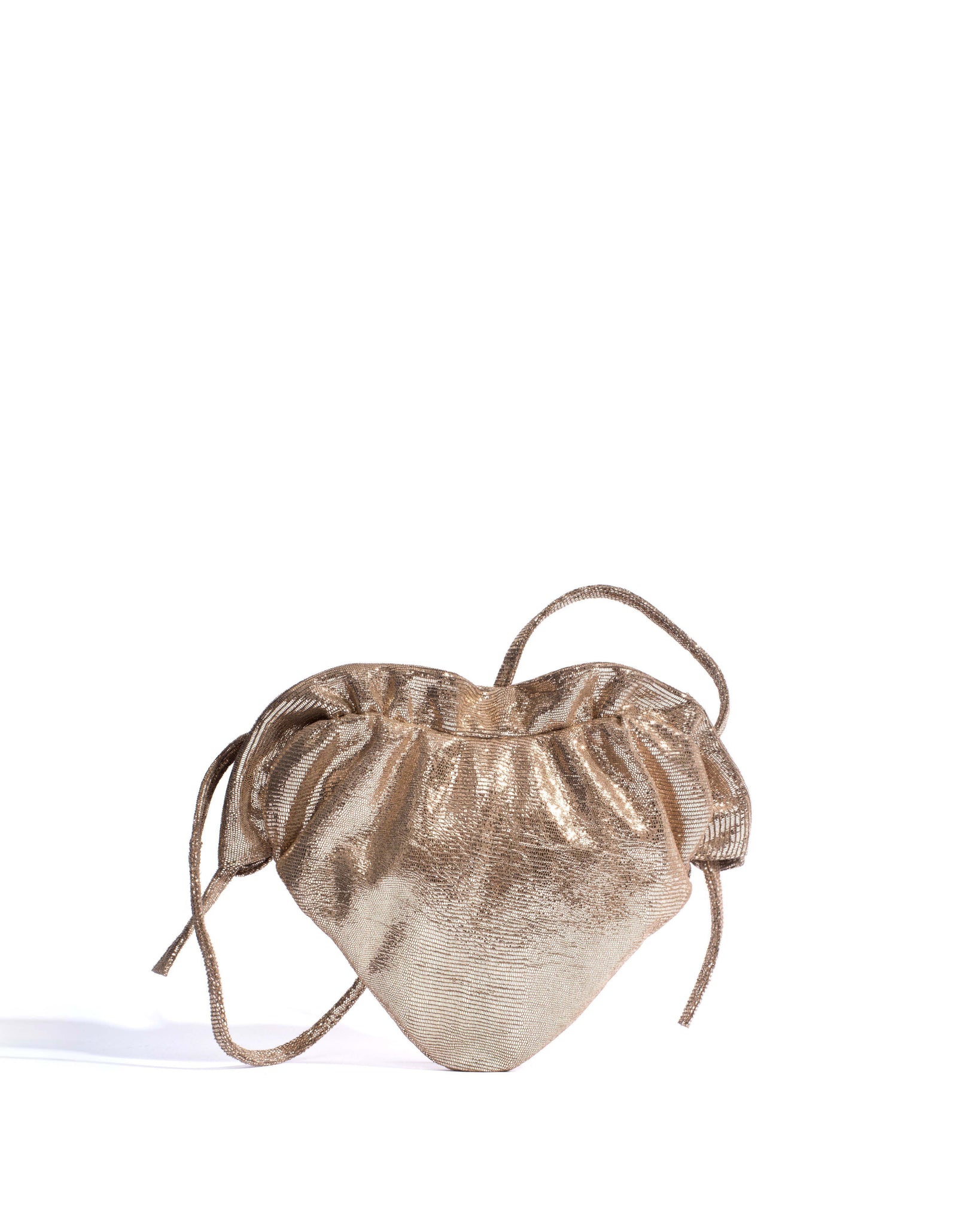 Zally heart bag Lizard metallic goat Vintage champagne