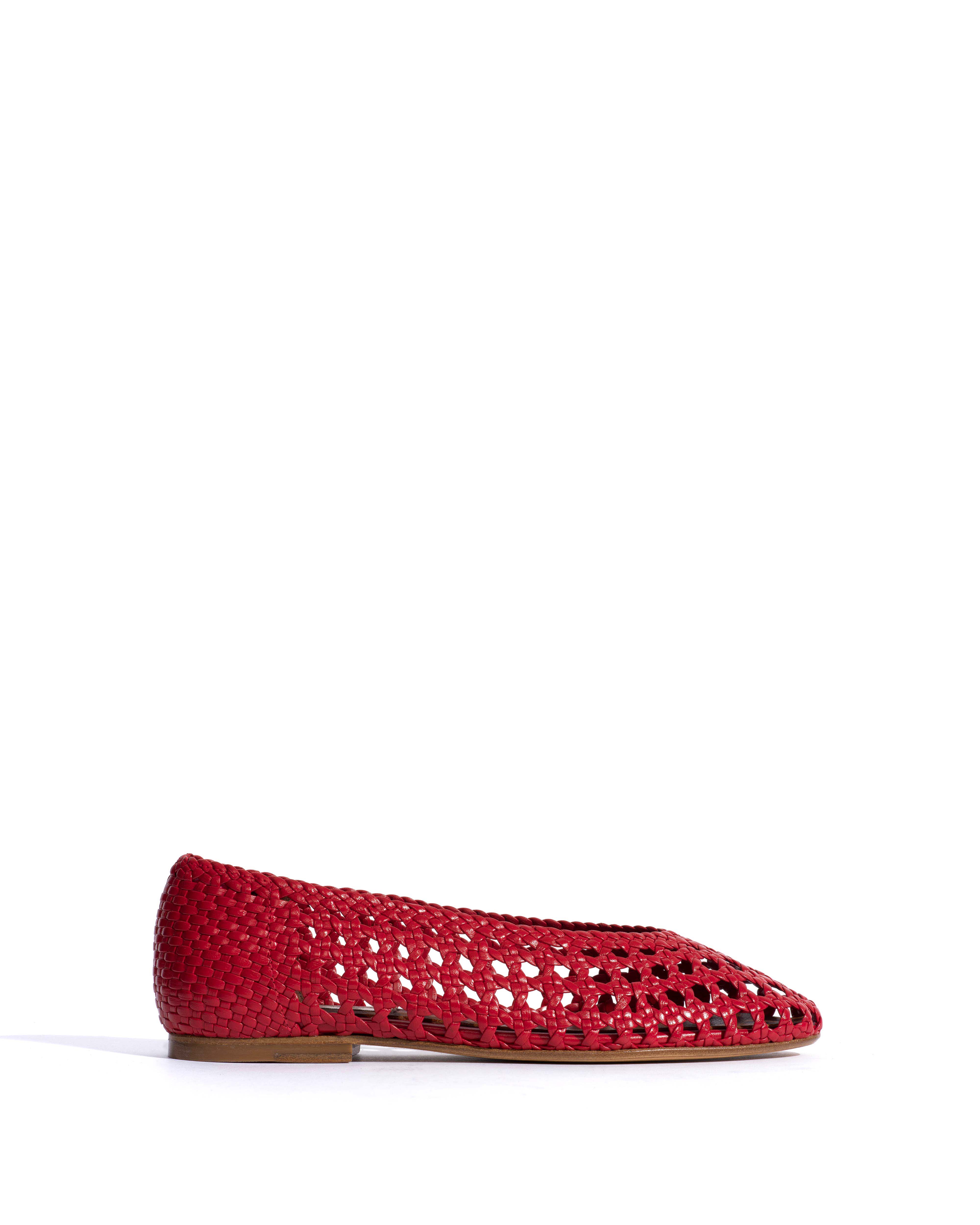 Sessi 10 Hand-braided leather Ruby red