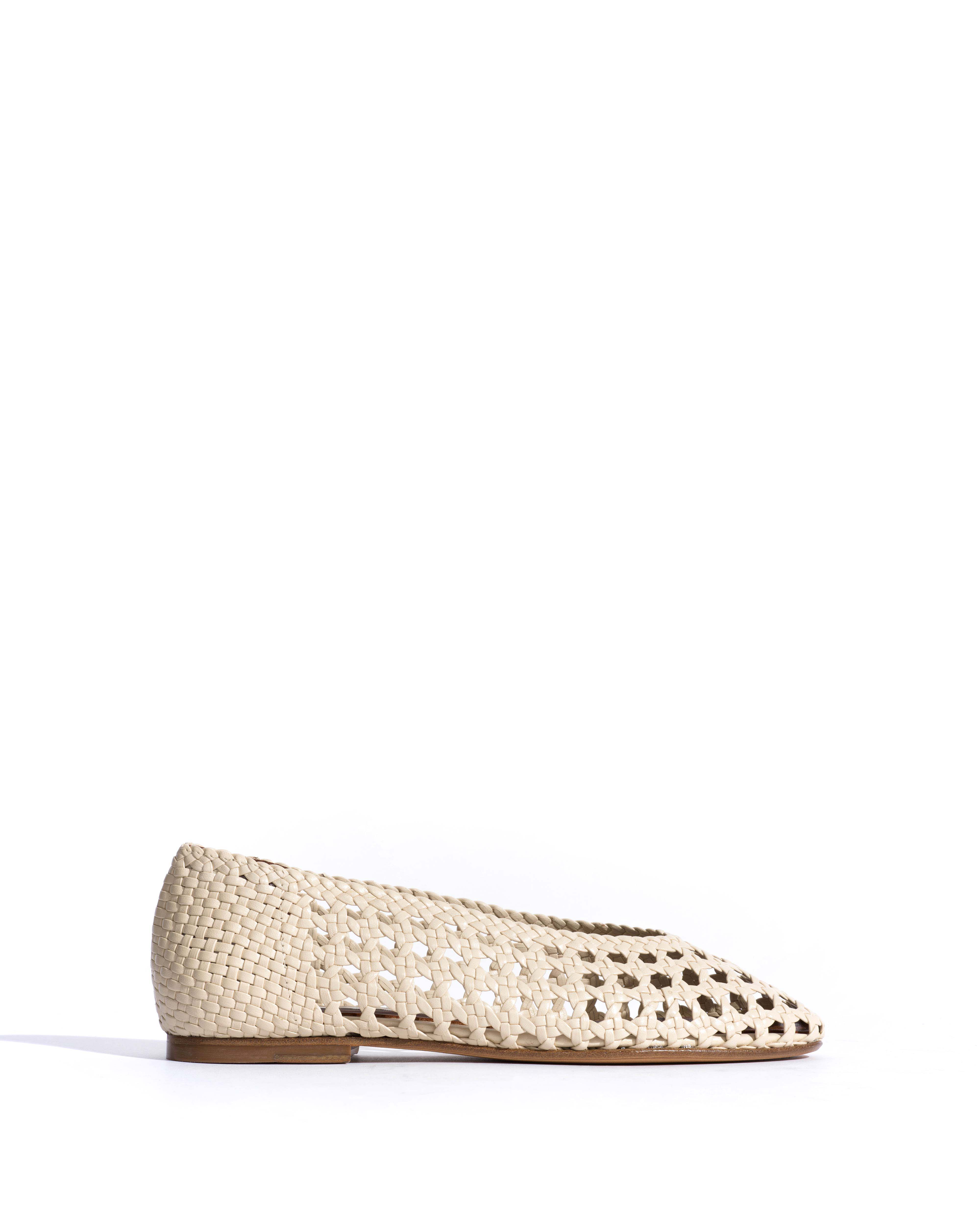 Sessi 10 Hand-braided leather White sand