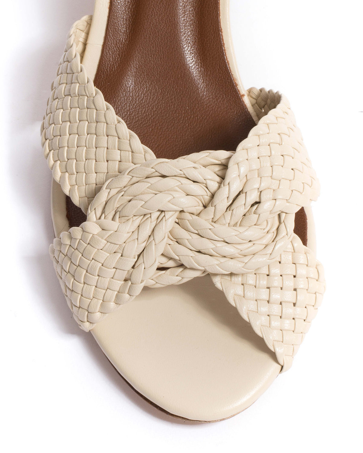 Dilaya 55 hand-braided Hand-braided leather White sand