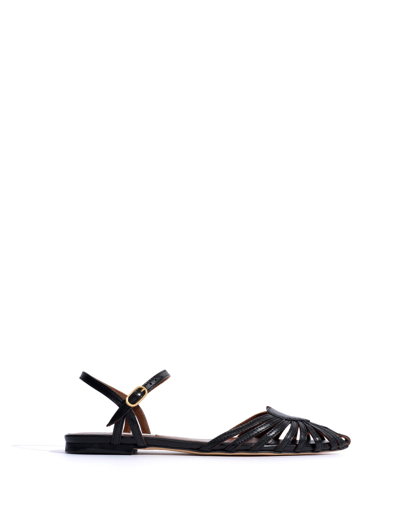 Keesha 10 Shiny lamb Black - Anonymous Copenhagen Flat sandals