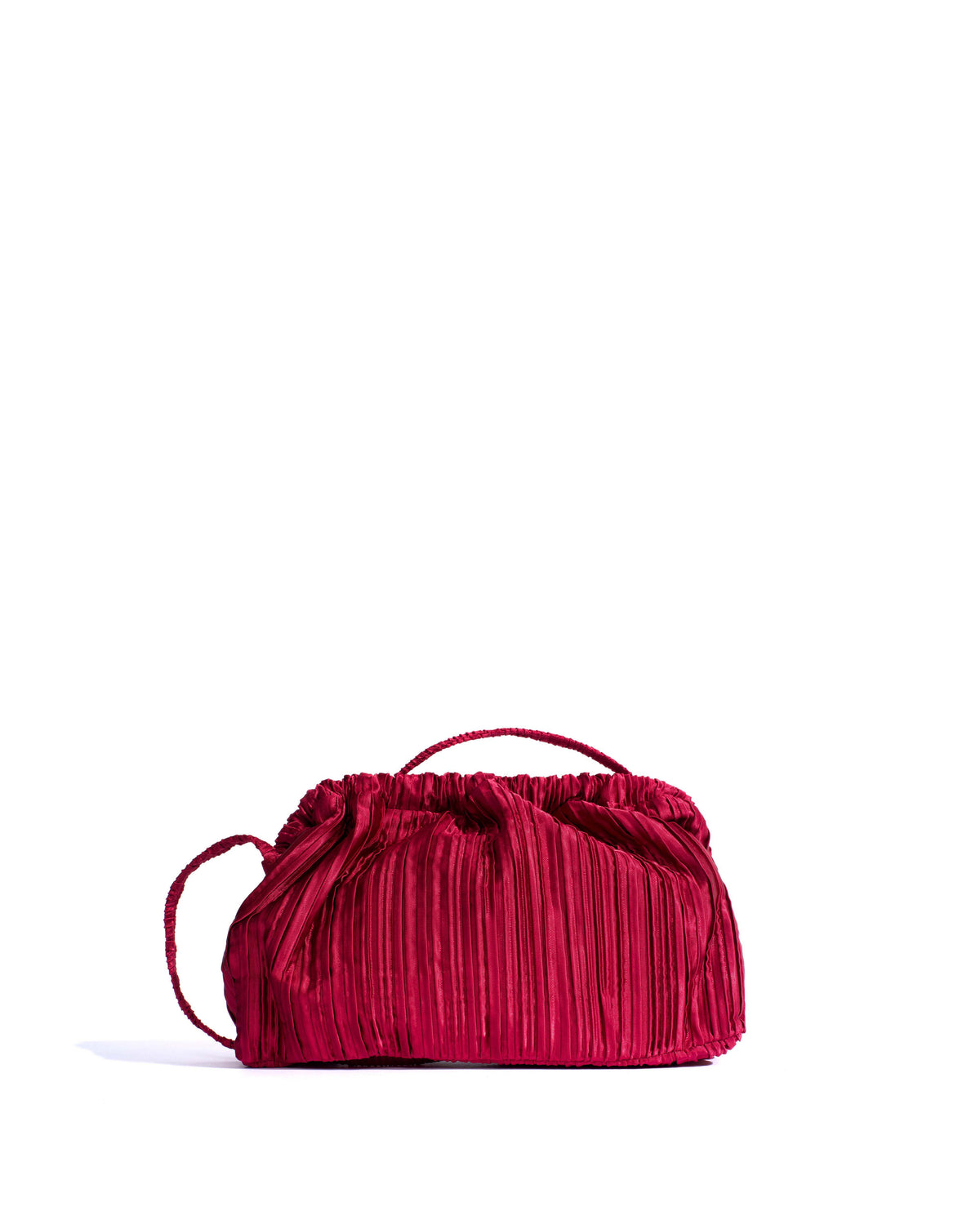 Hally classic cloud bag Pleated satin Pomegranate
