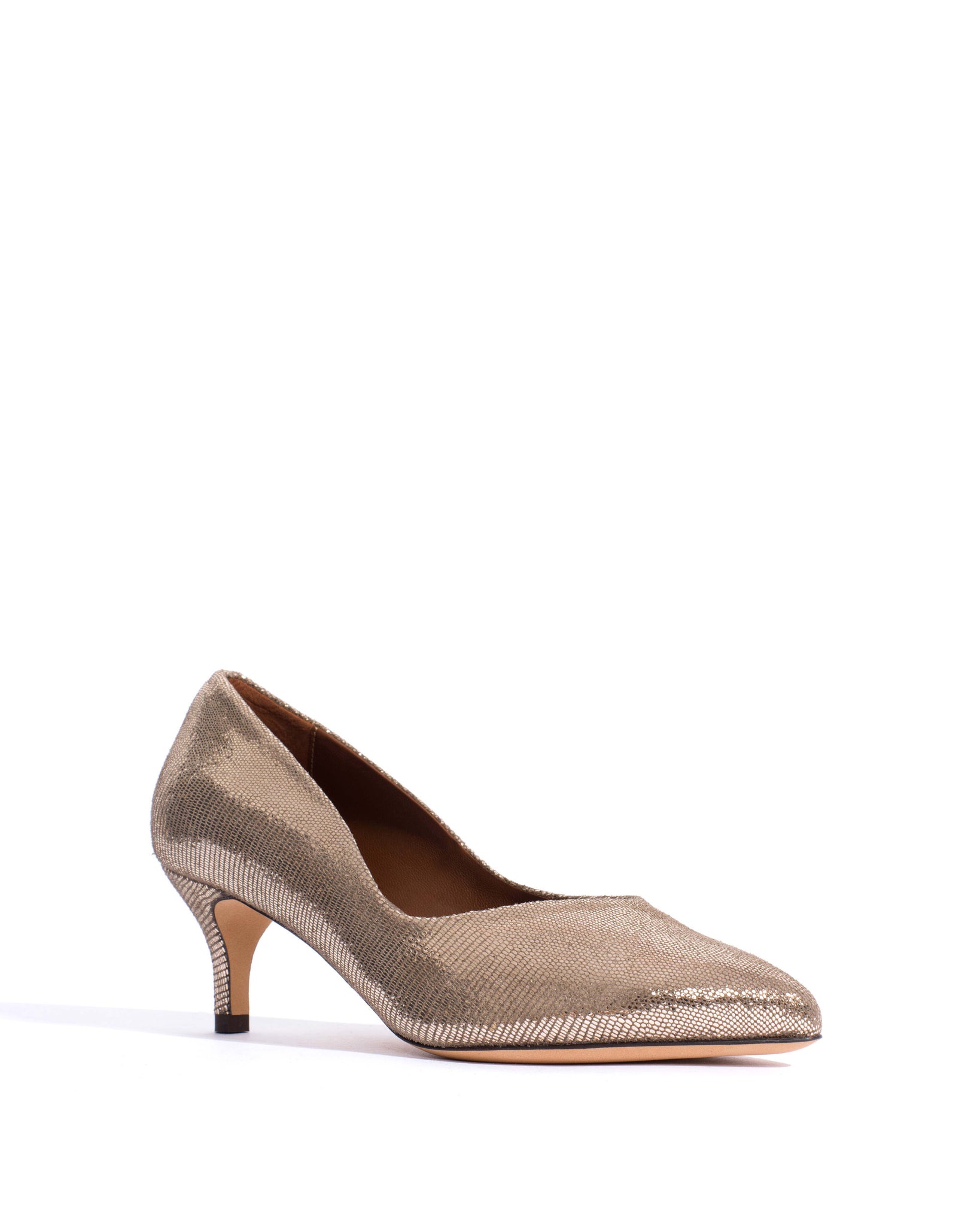 Trini 55 Lizard metallic goat Vintage champagne - Anonymous Copenhagen Shoes